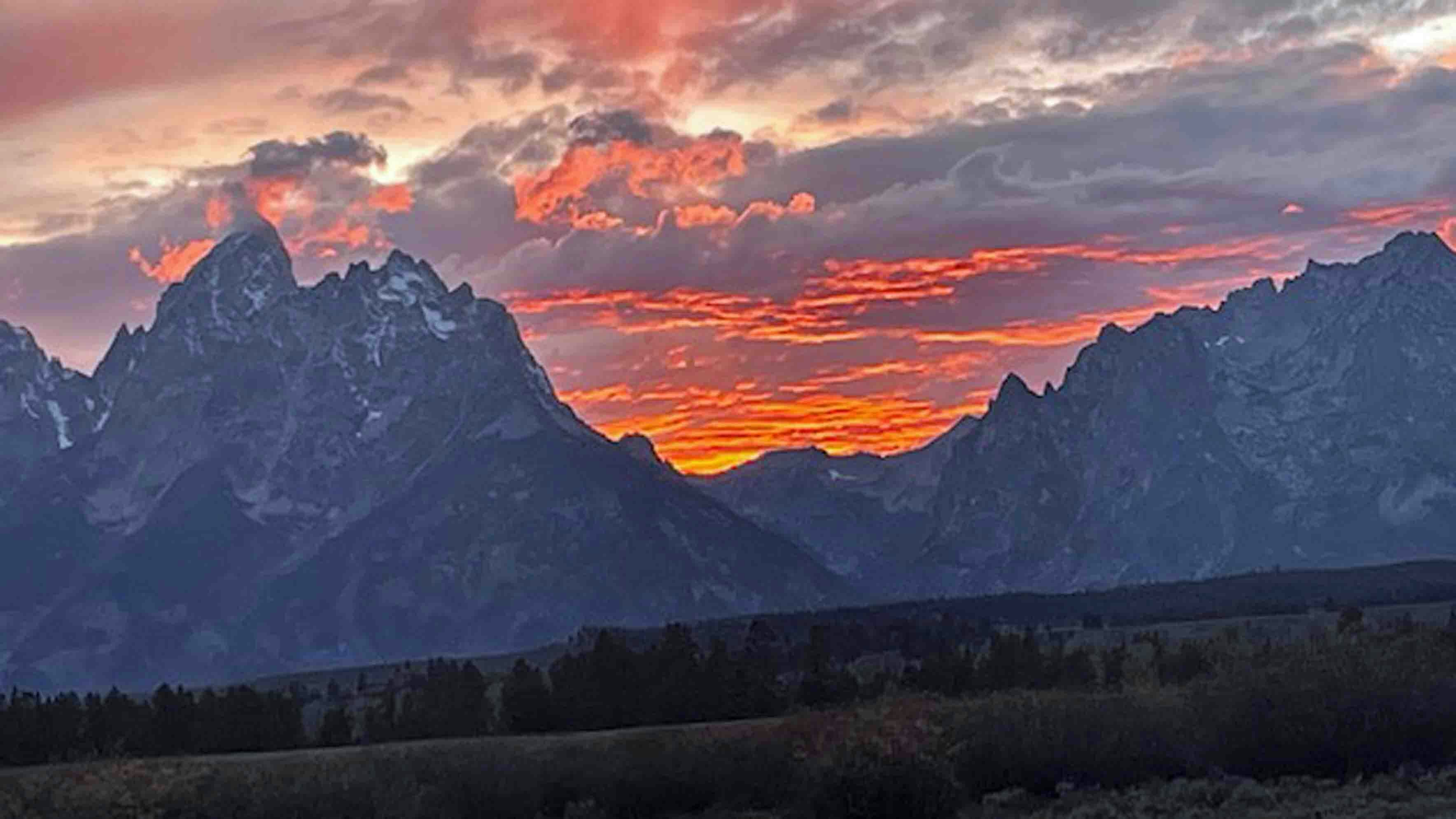 Sunset over the Tetons on October 5, 2023.