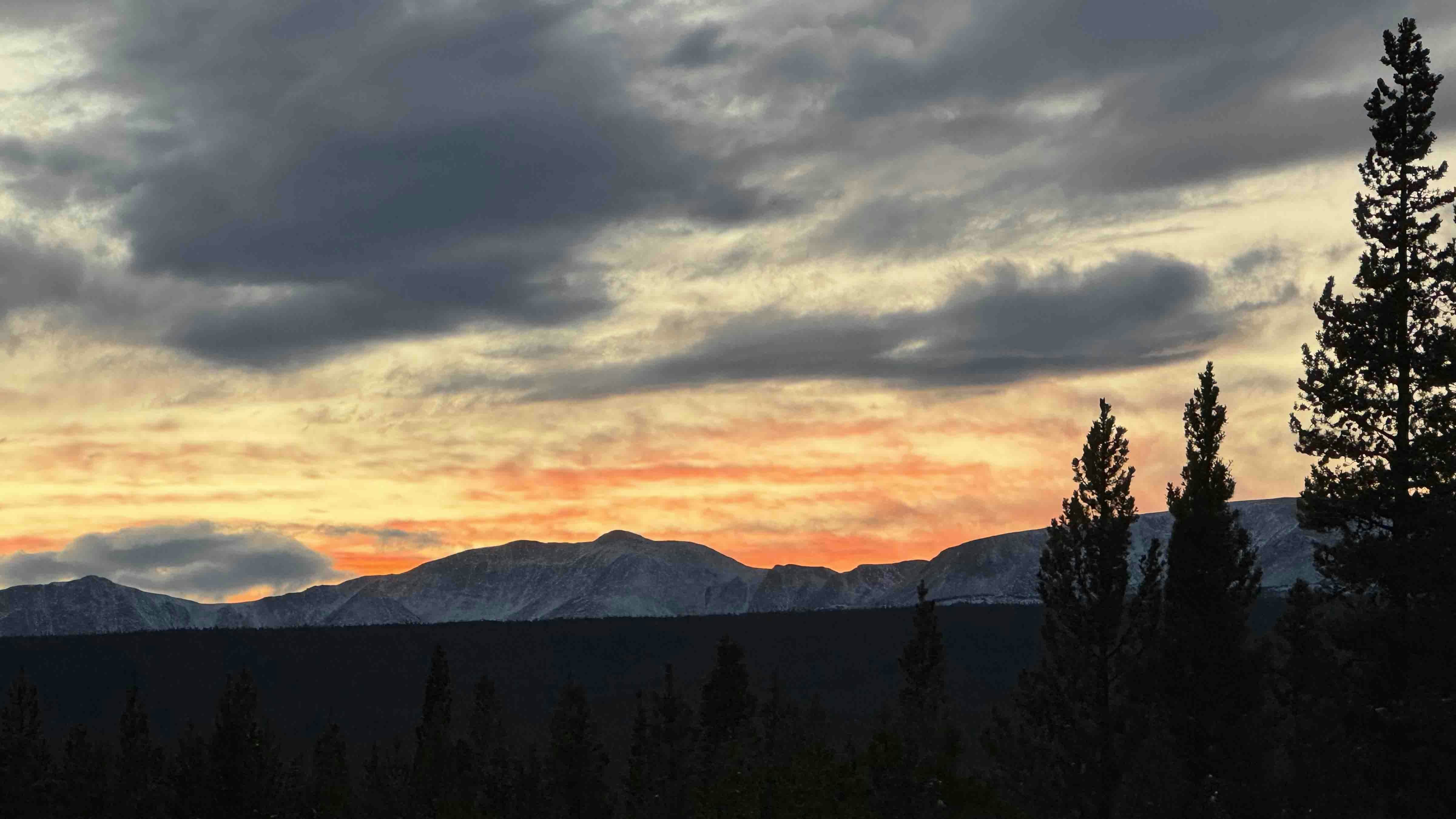 "Over the Snowy Range at the end of our elk hunt, 2024."