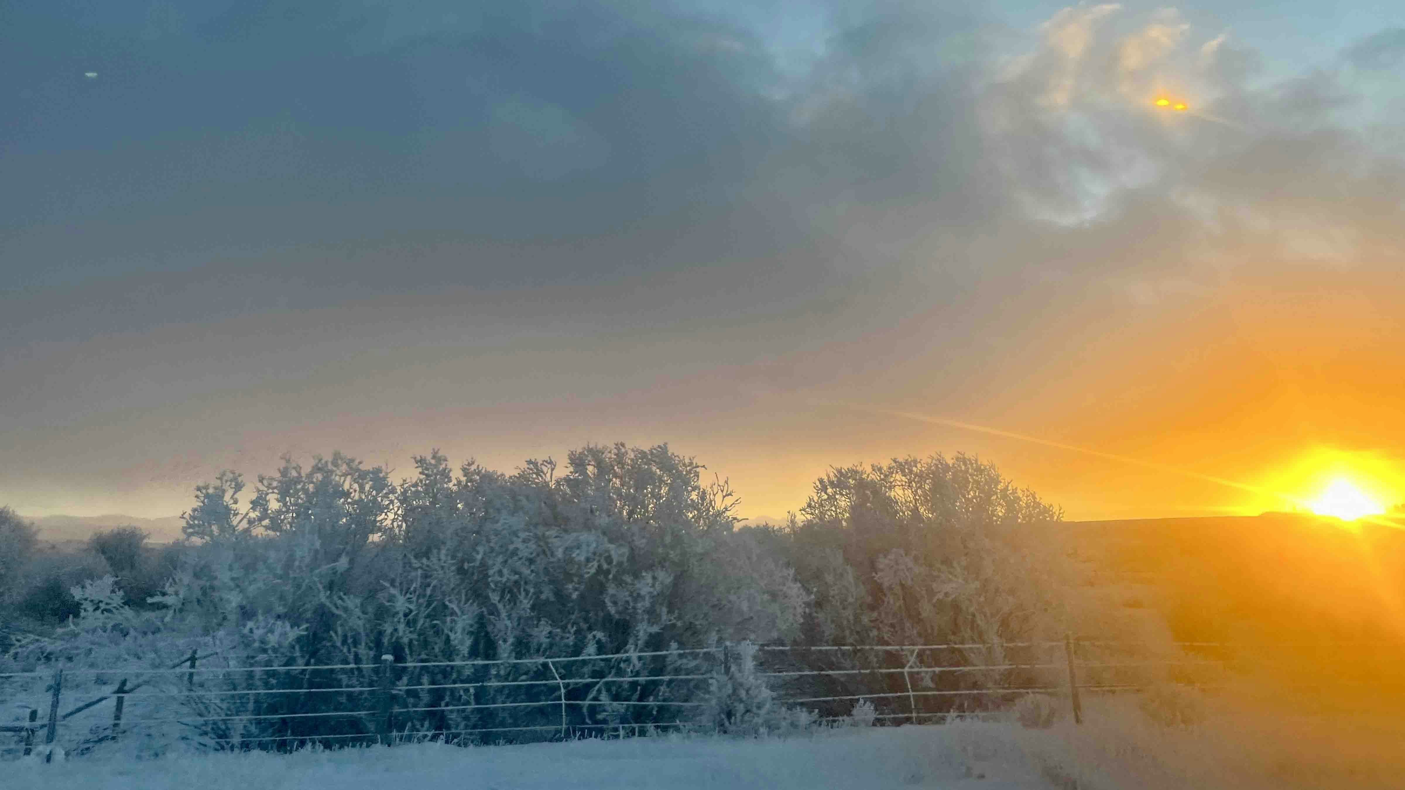 "A frosty sunrise outside of Big Piney, Wyoming."