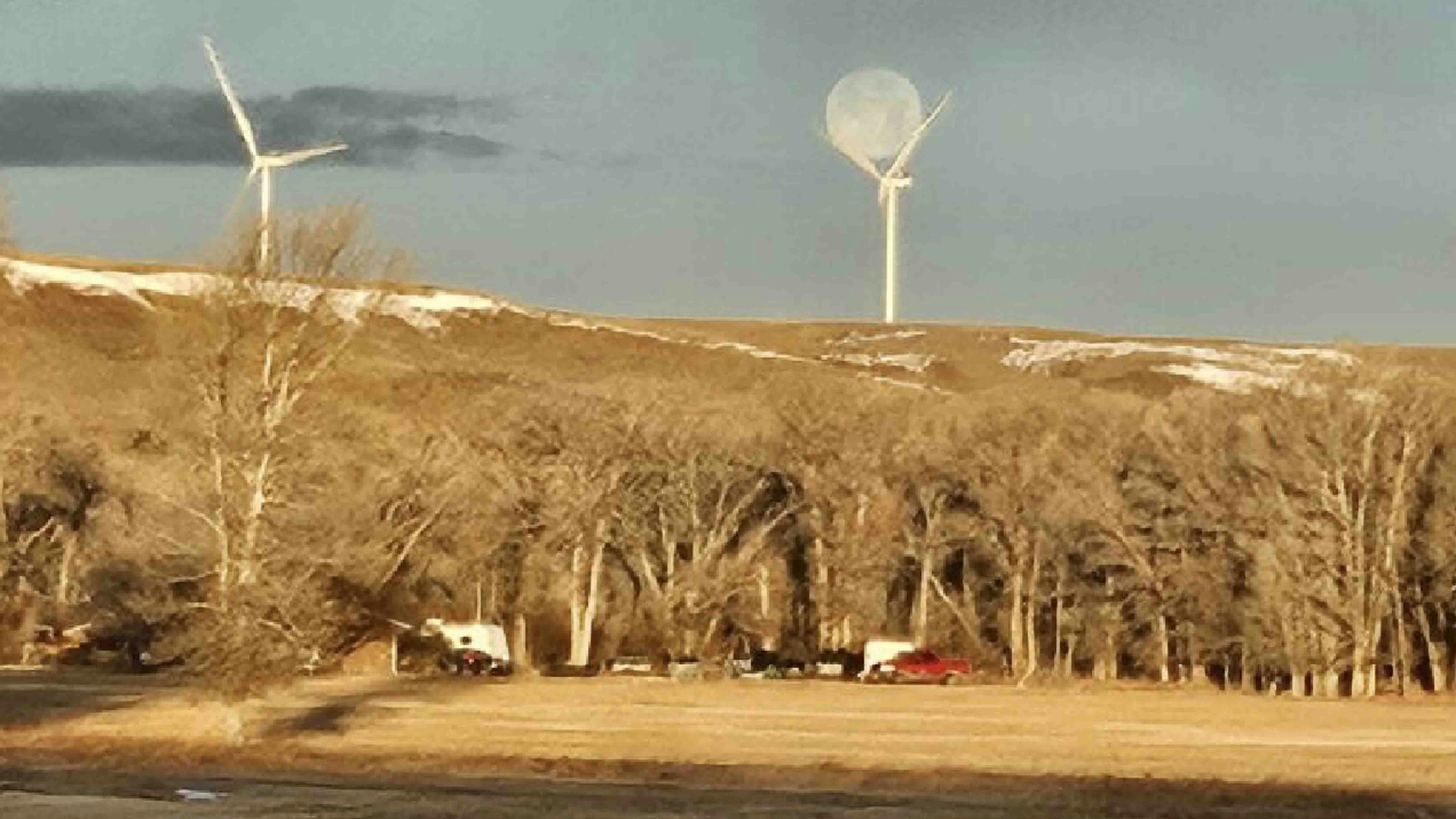 Setting moon on Simpson Ridge in Albany County