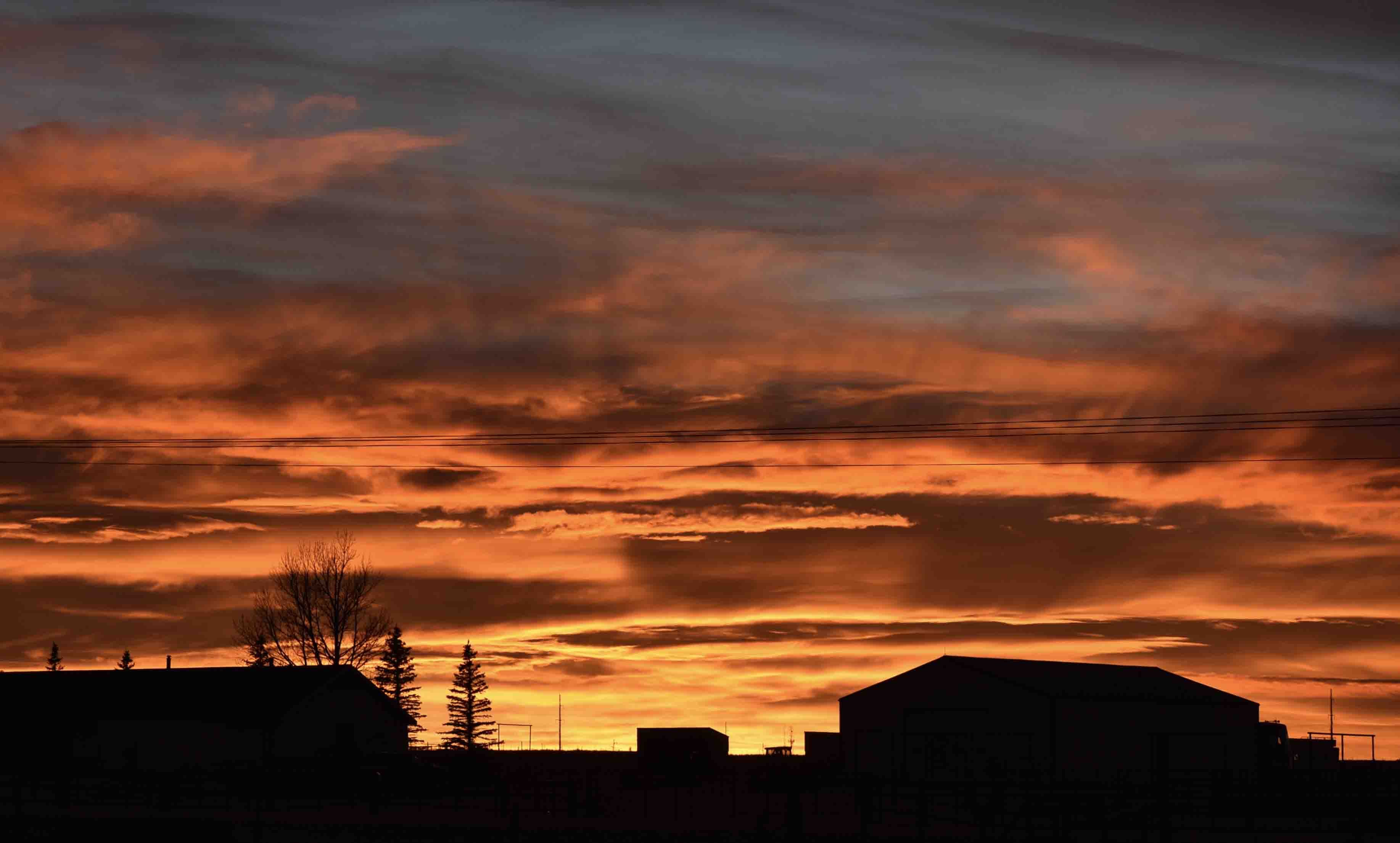 "Last evening's sunset in Cheyenne looking West."