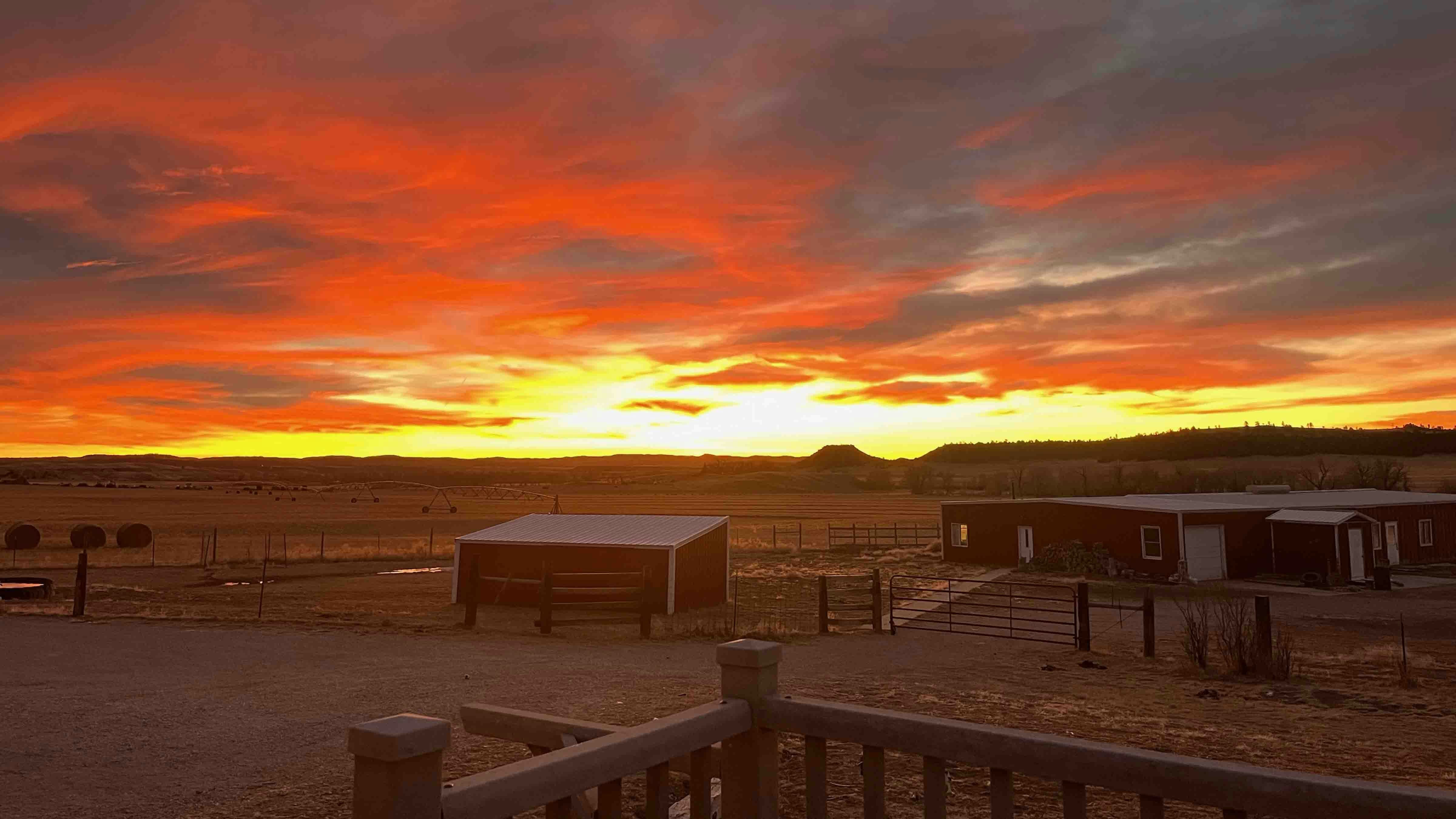 A chilly morning on the farm.  Glendo Wyoming.