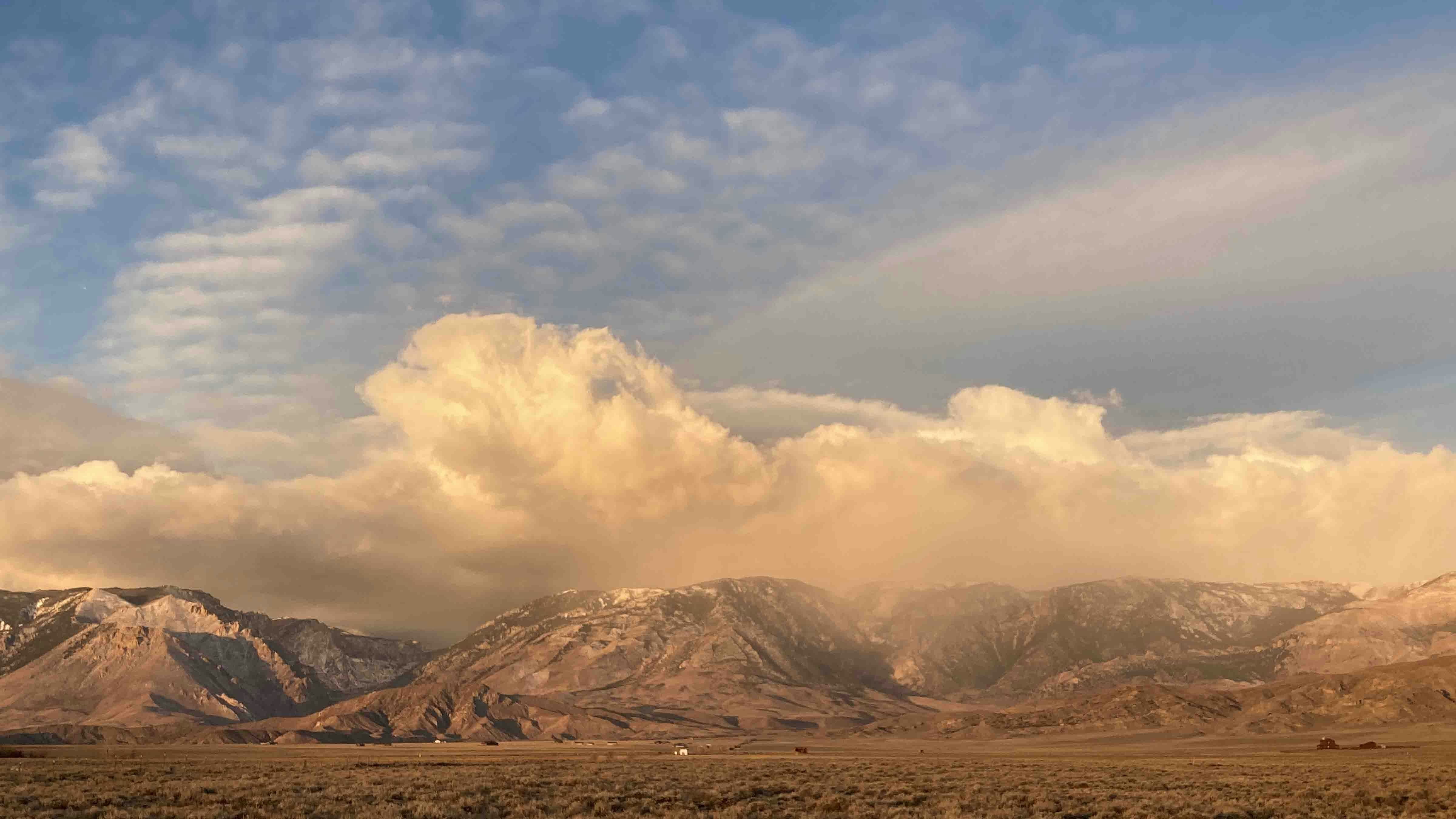 "Clouds over Absaroka Mountains in Clark, Wyoming."