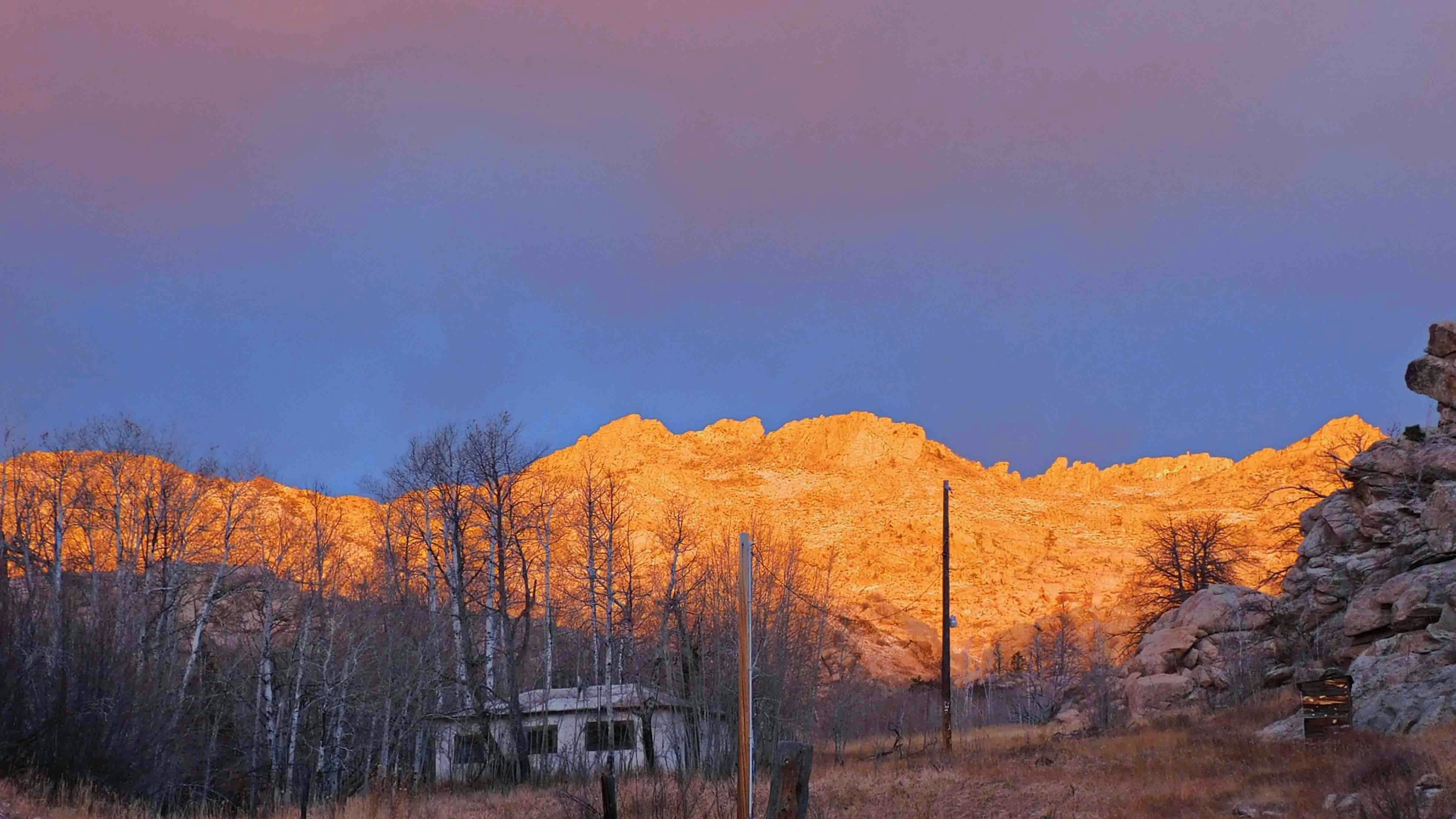 Laramie Peak Range: The sun shining on Bearhead Mountain was so pretty with the dark clouds behind it.