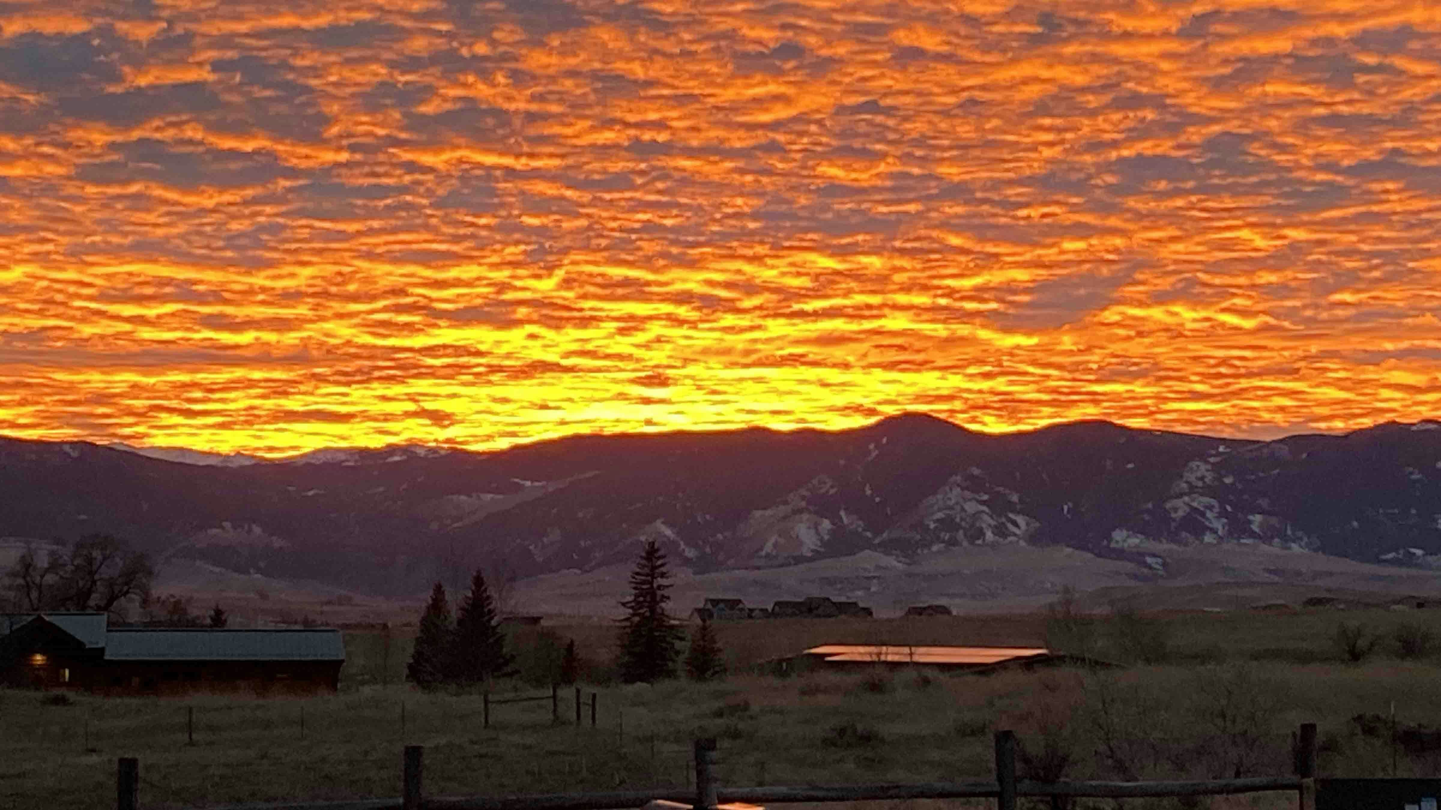 Reader photo: "Absolutely beautiful sunset over Sheridan, Wyoming, on Dec 29, 2023."