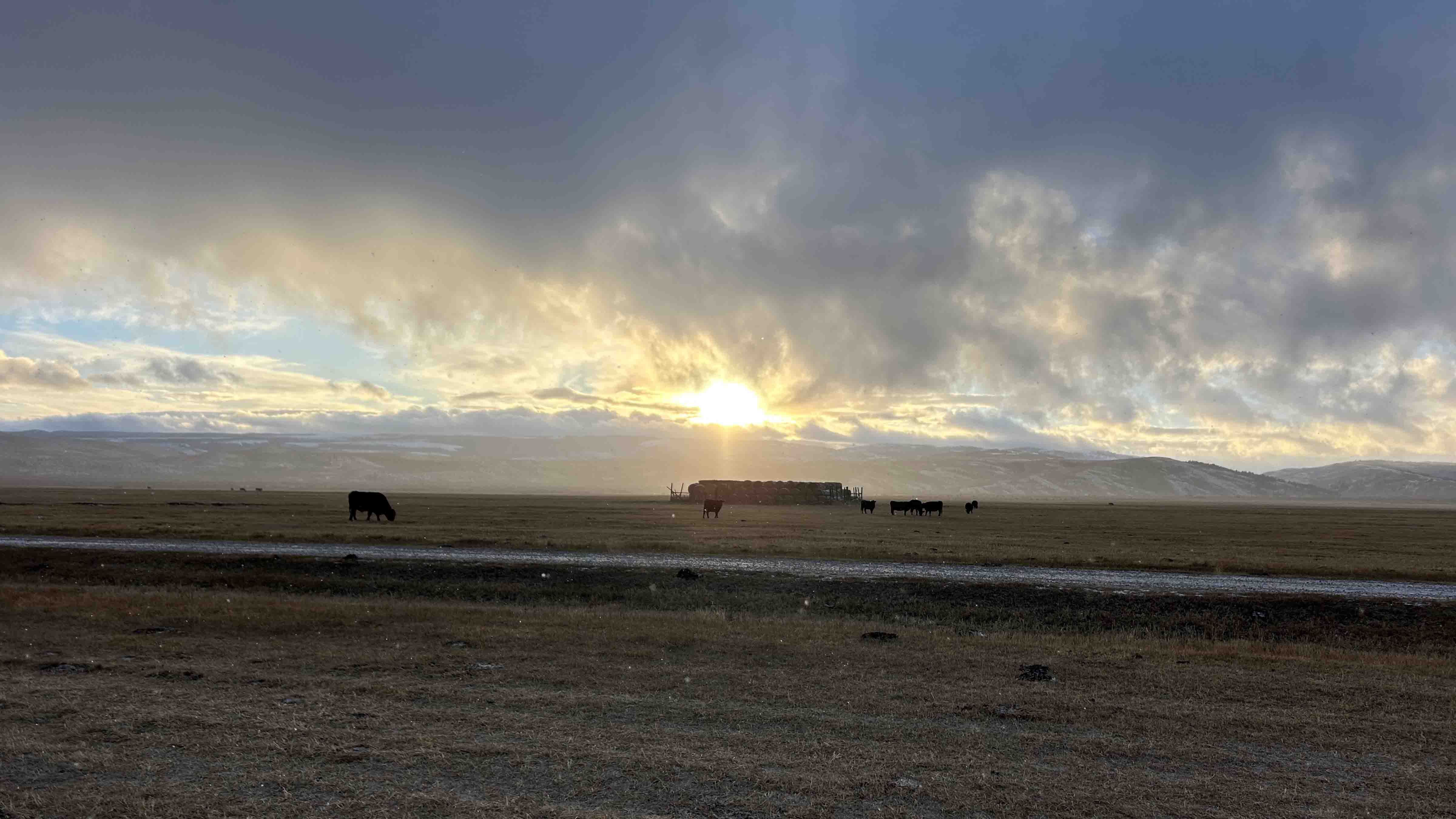 "Sunset west of Big Piney." 