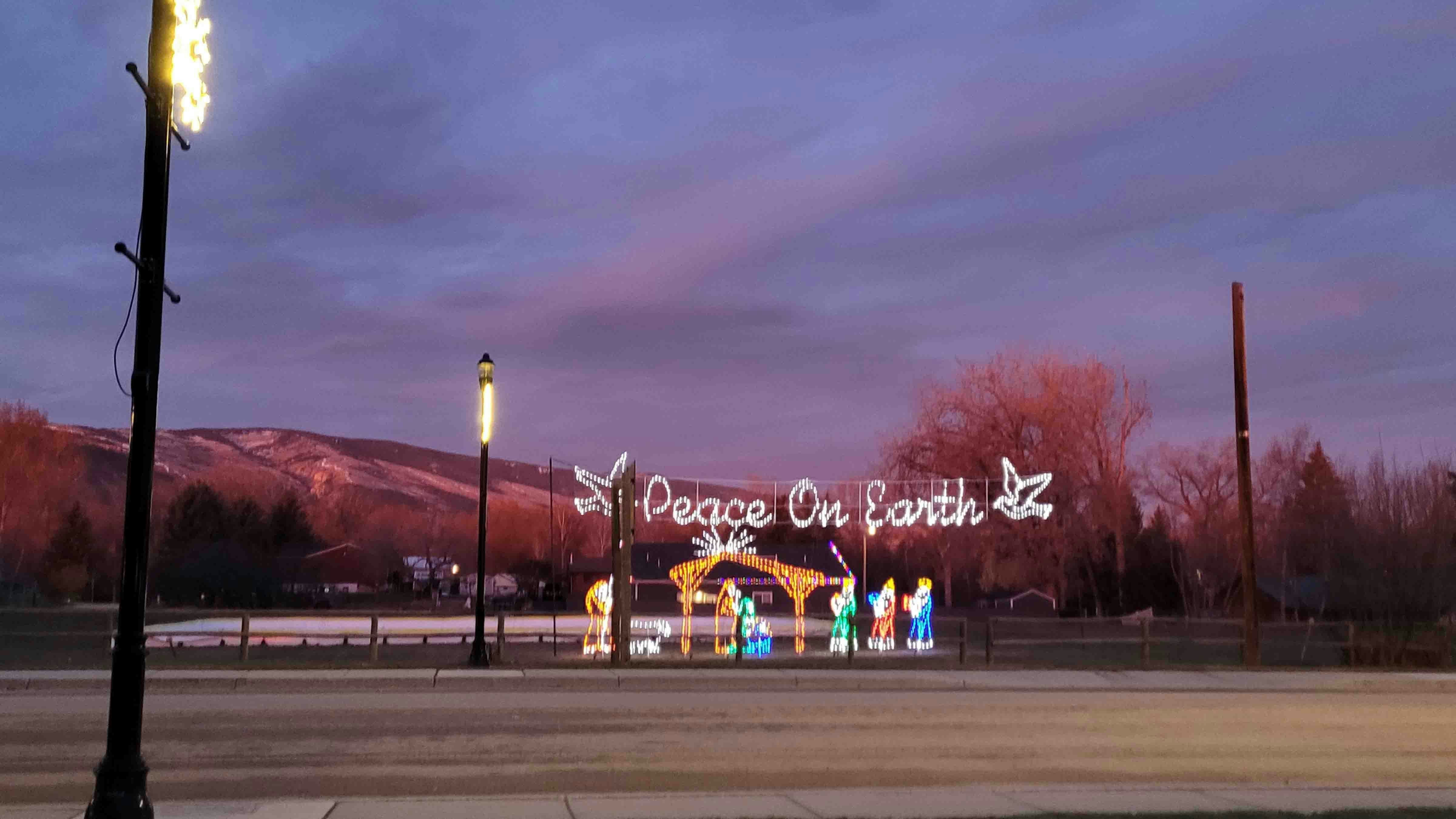 Main Street in Dayton, Wyoming, on Dec 6, 2023