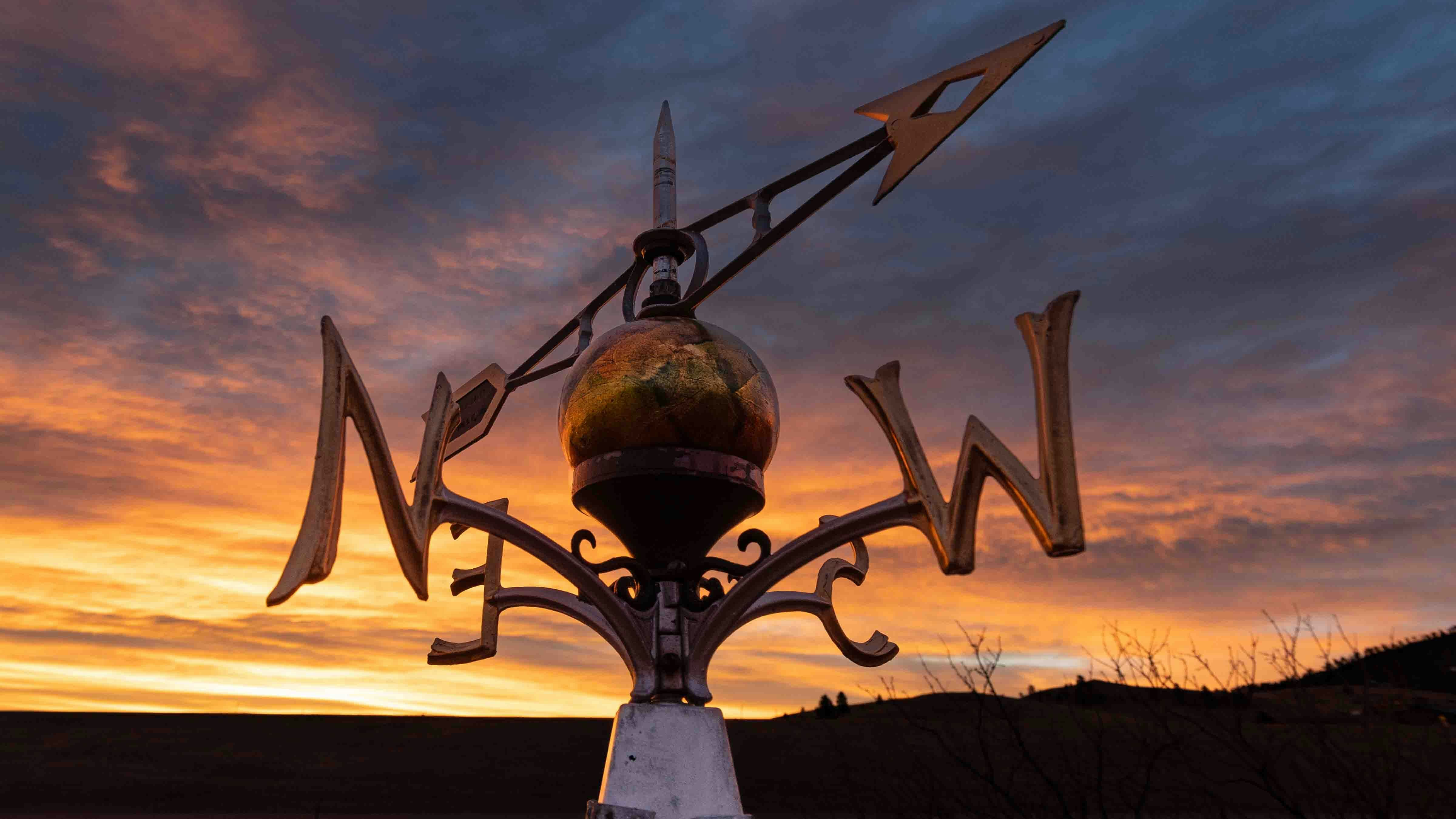 "Sunrise from my weathervane in our backyard in Sundance."