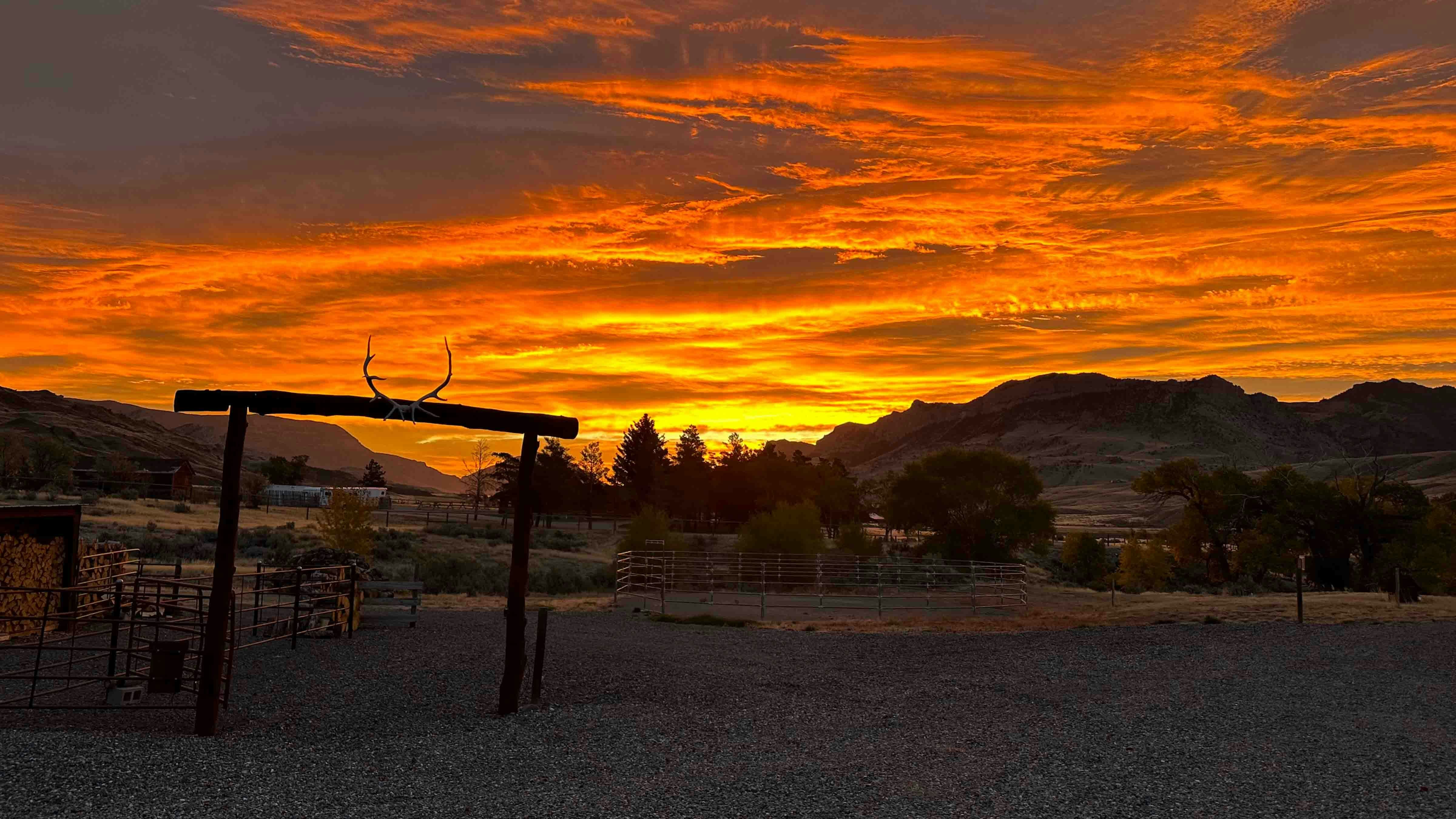 "Sunrise in Wapiti, Wyoming, on October 10, 2024."