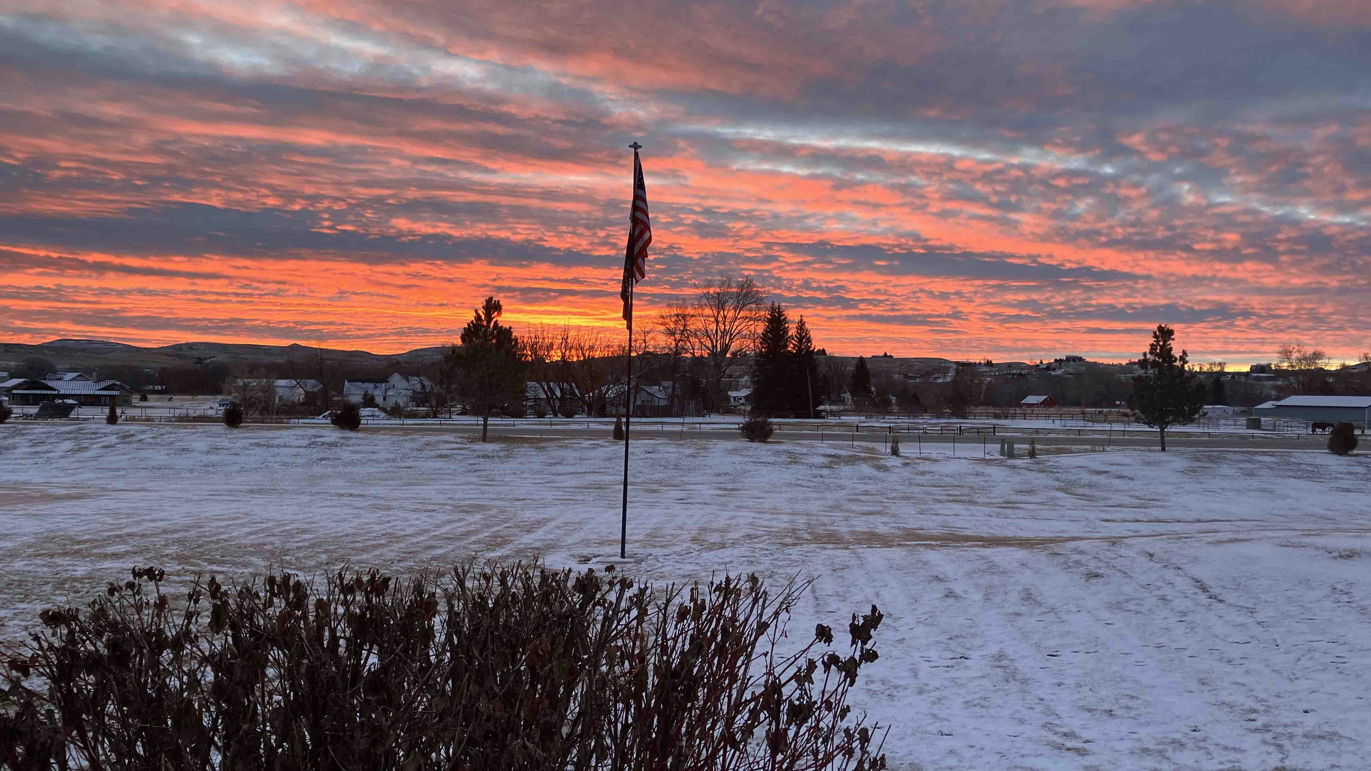 Sunrise in Sheridan, Wyoming, on Feb 11, 2024