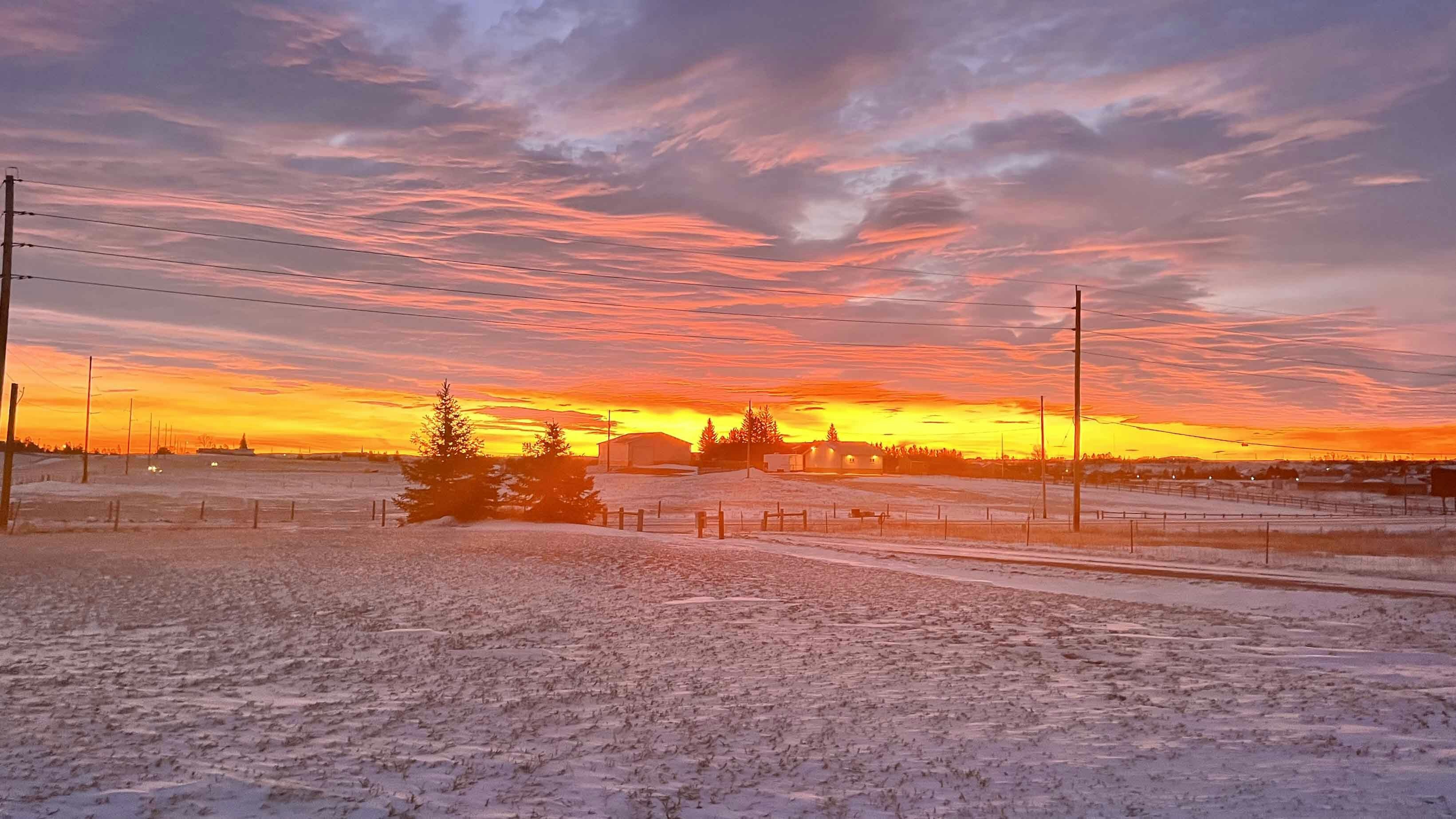 Sunrise in Laramie County on Feb 11, 2024