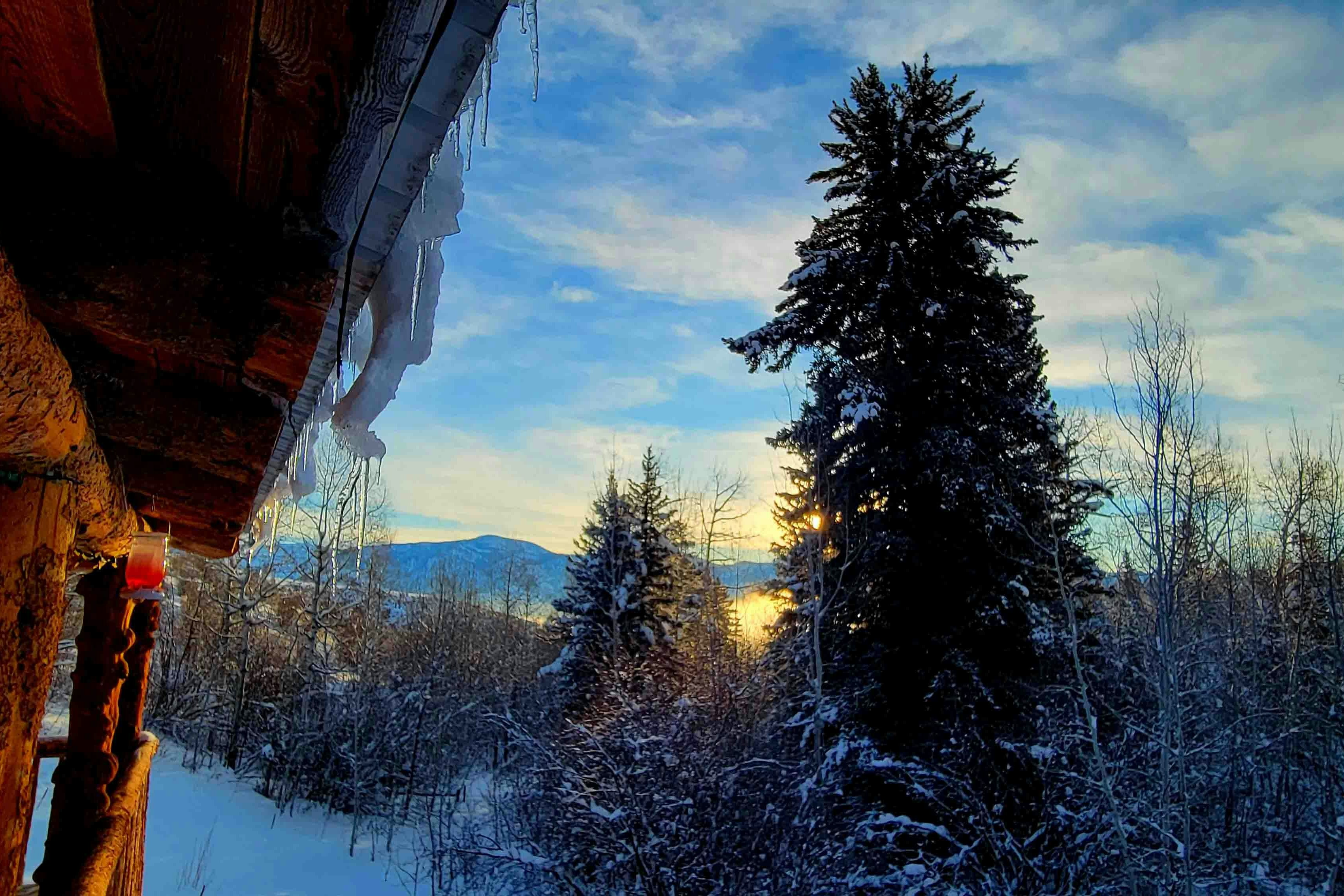 "Sunrise at my cabin west of Afton on Feb 19, 2024."