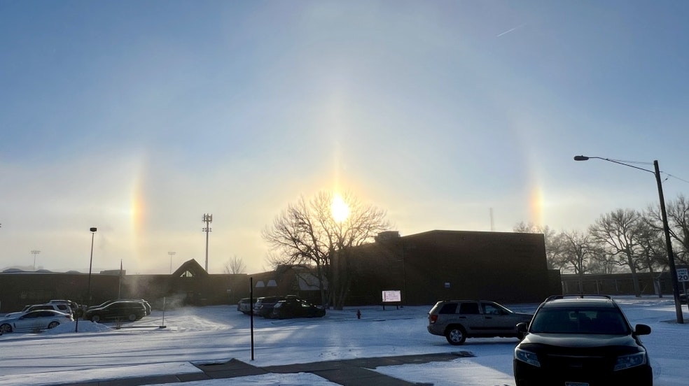 ​ "Sun dogs at -11 in Thermopolis."