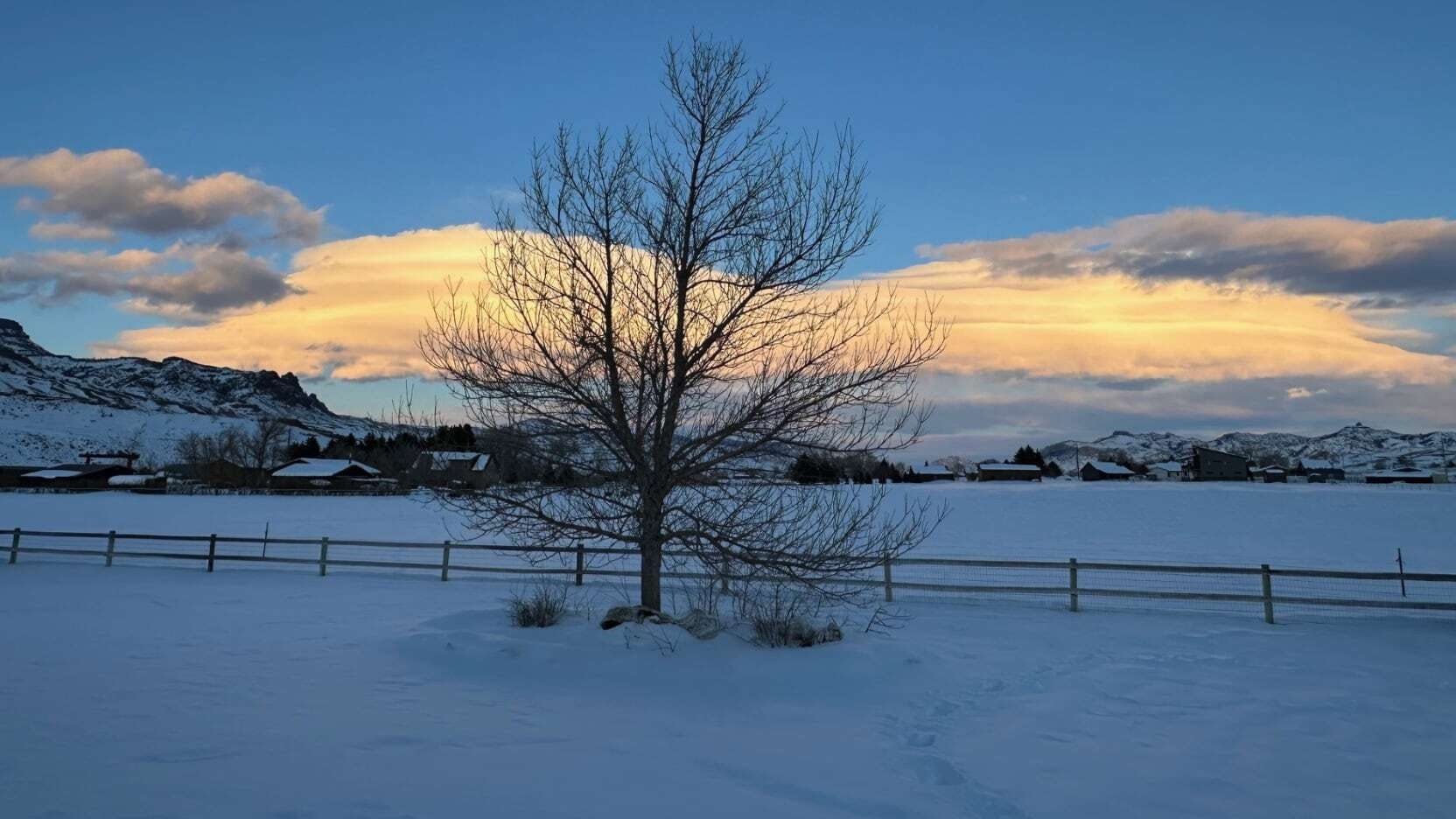 "Here is a photo of another beautiful sunset here in Wapiti! I love the sky here in WY, it never disappoints!"