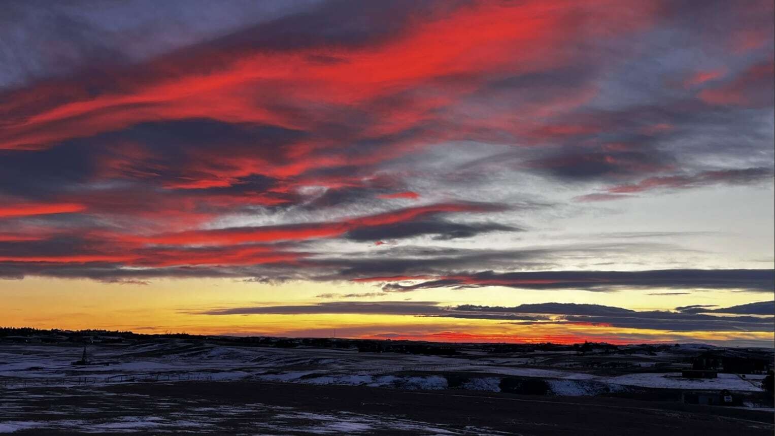 "Sunset over the prairie in Cheyenne. My sister Ellen Shanor shared these pictures with our family and I thought they were so beautiful that I’d share them with you too!"