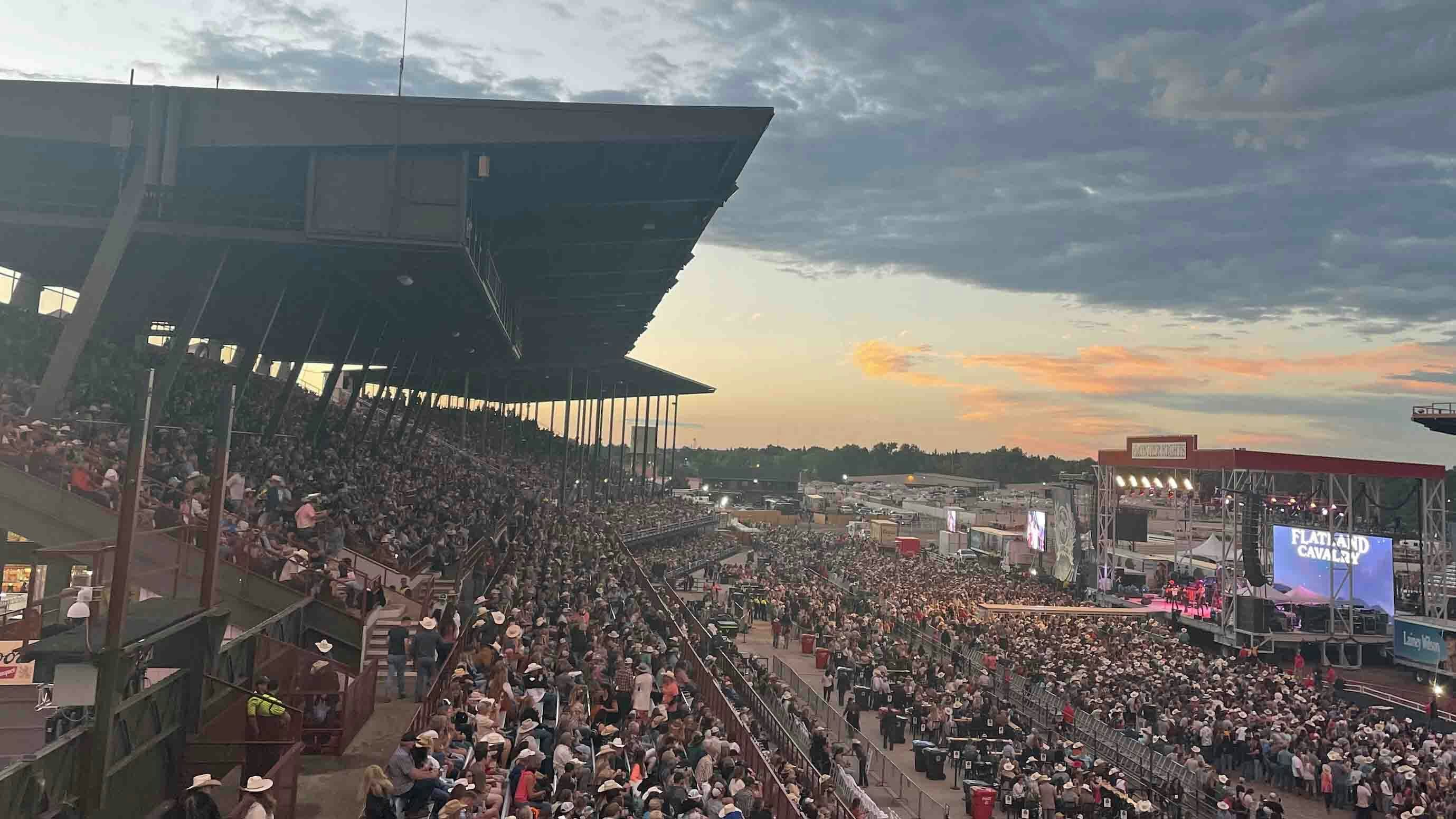 Sunset in Cheyenne at the Lainey Wilson concert at Cheyenne Frontier Days on July 26, 2024