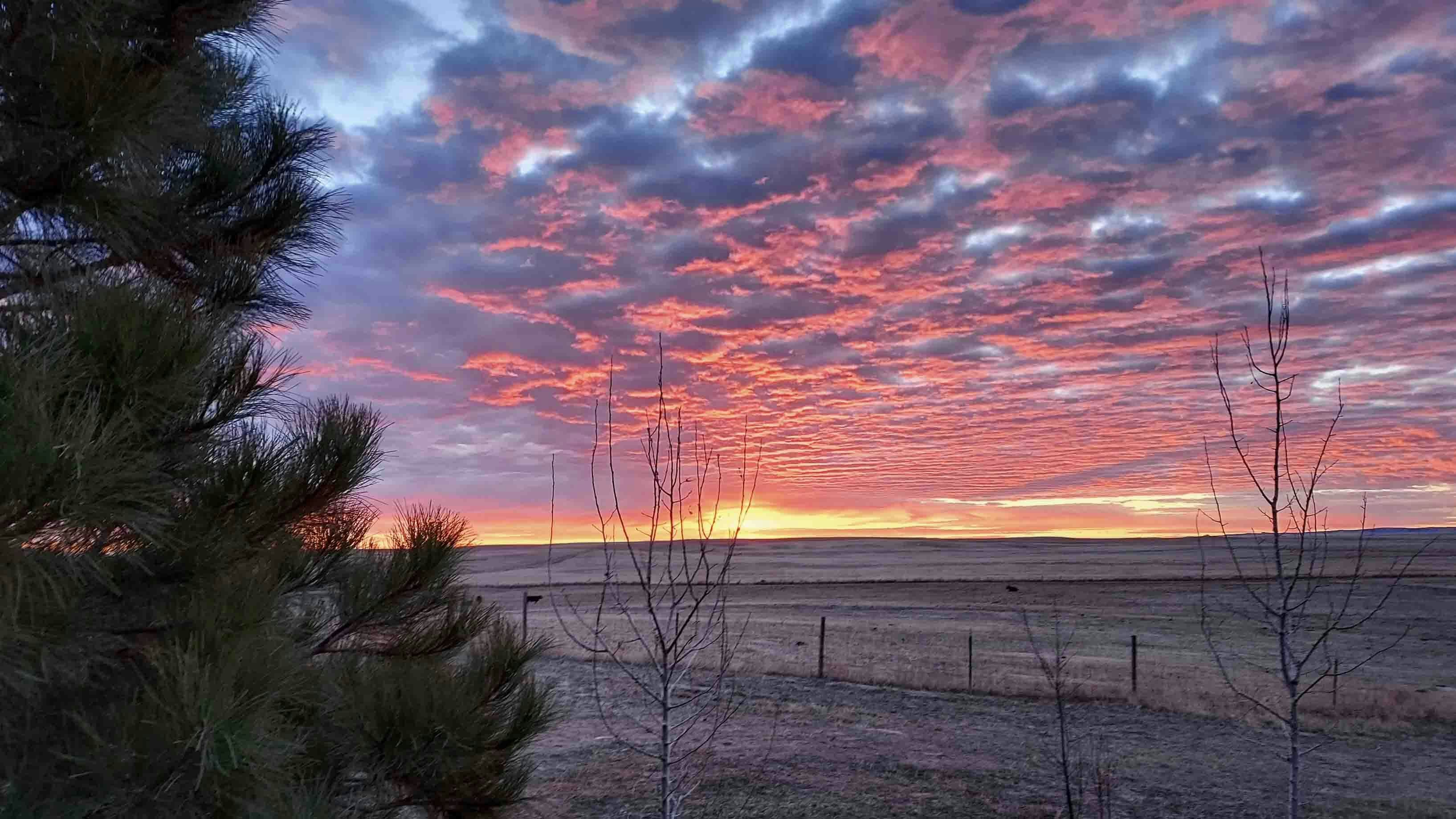 Sunrise west of Hawk Springs, Wyoming on March 22, 2024