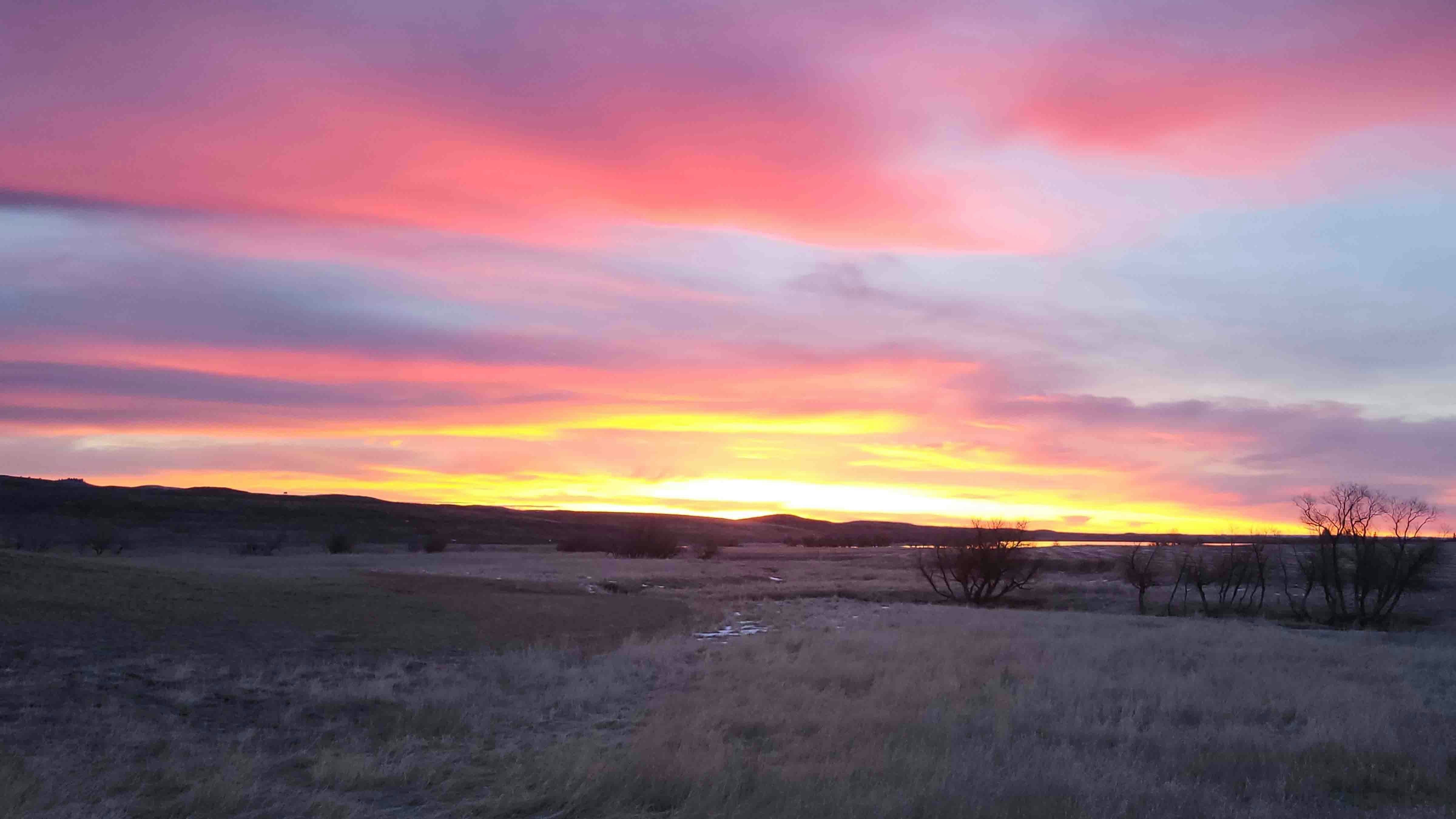 Sunrise in Parkman, Wyoming, on March 28, 2024