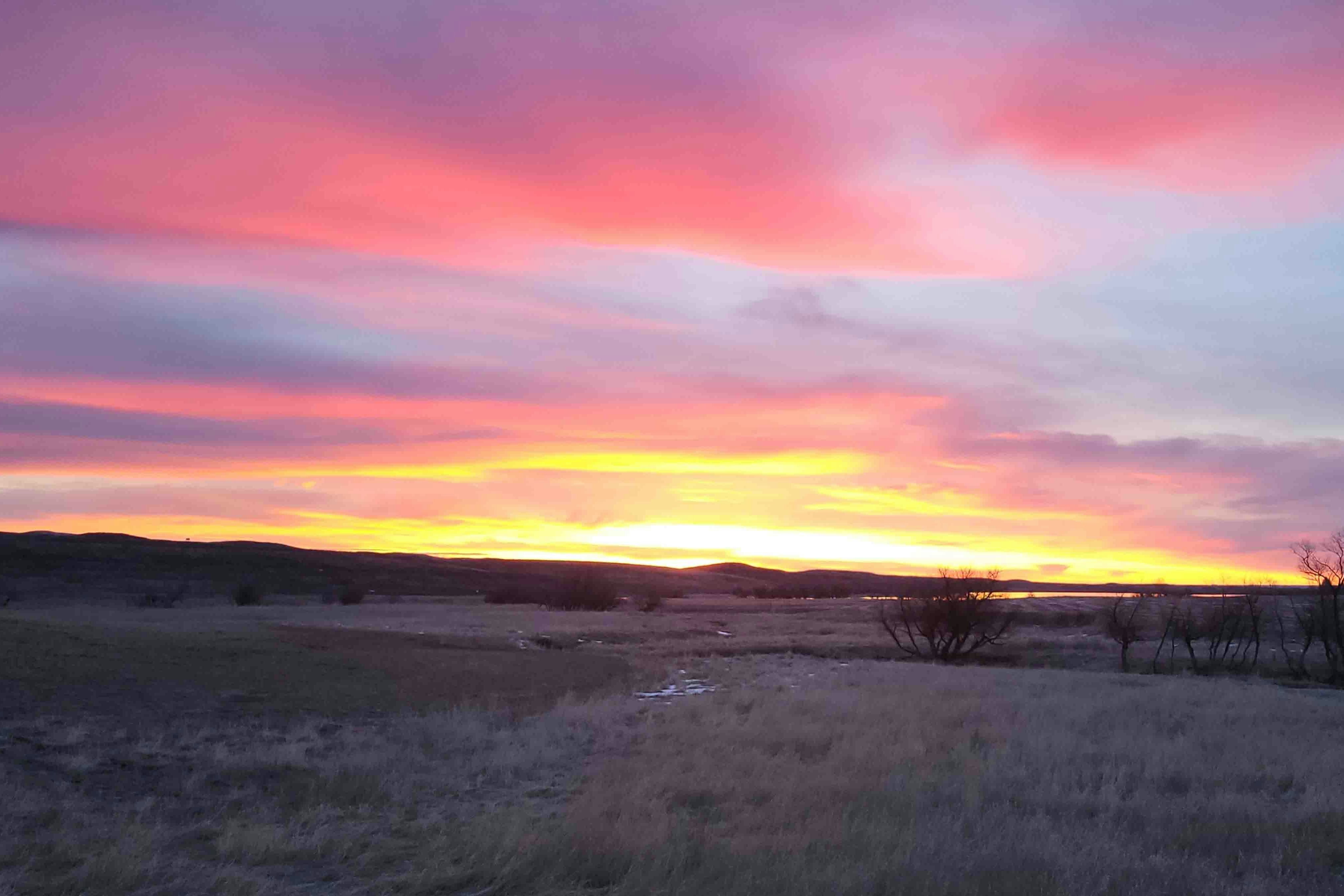 Sunrise in Parkman, Wyoming, on March 28, 2024