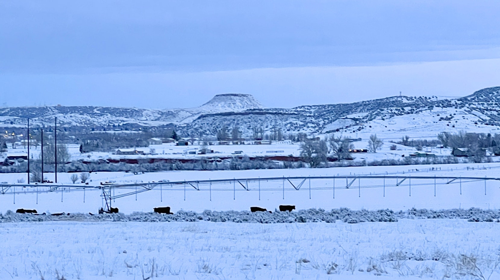 "Springtime snow in Hot Springs County."