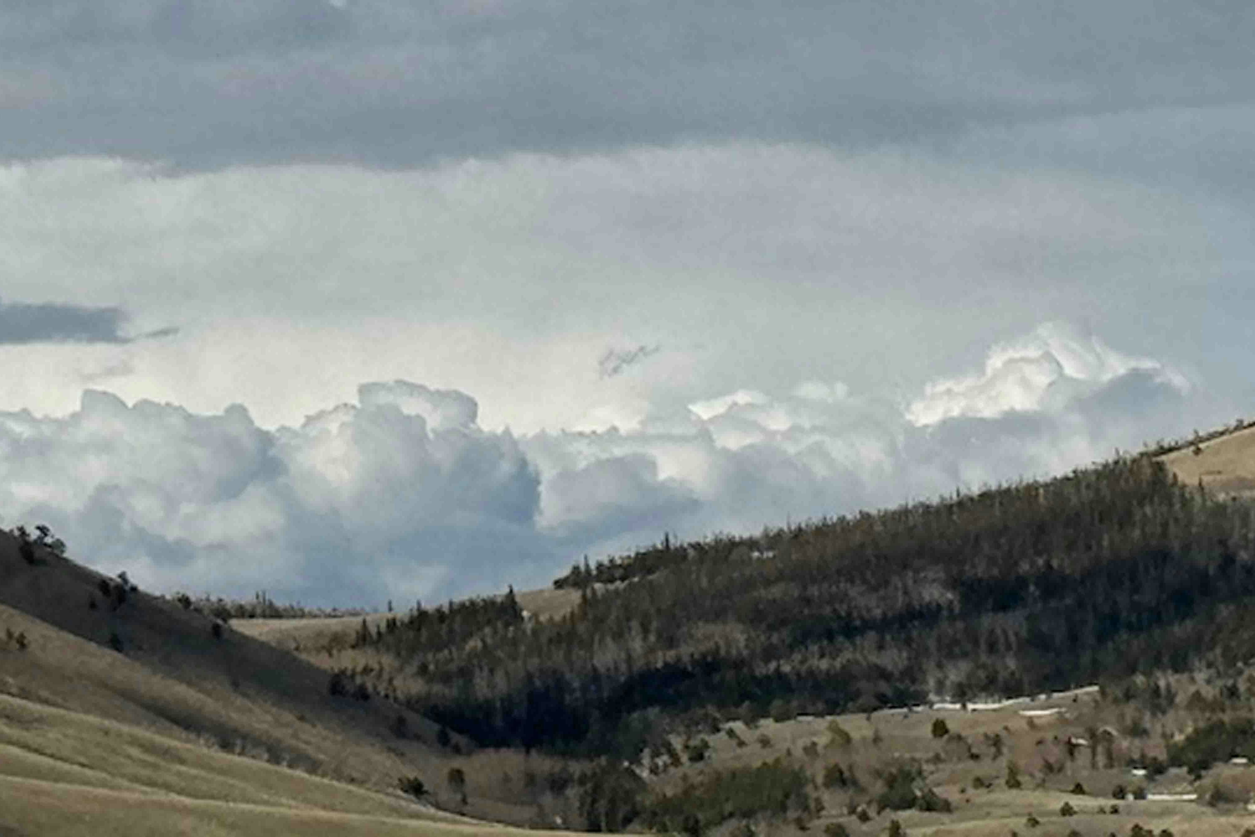 "Clouds in Ward's Gulch west of Laramie on April 24, 2024."