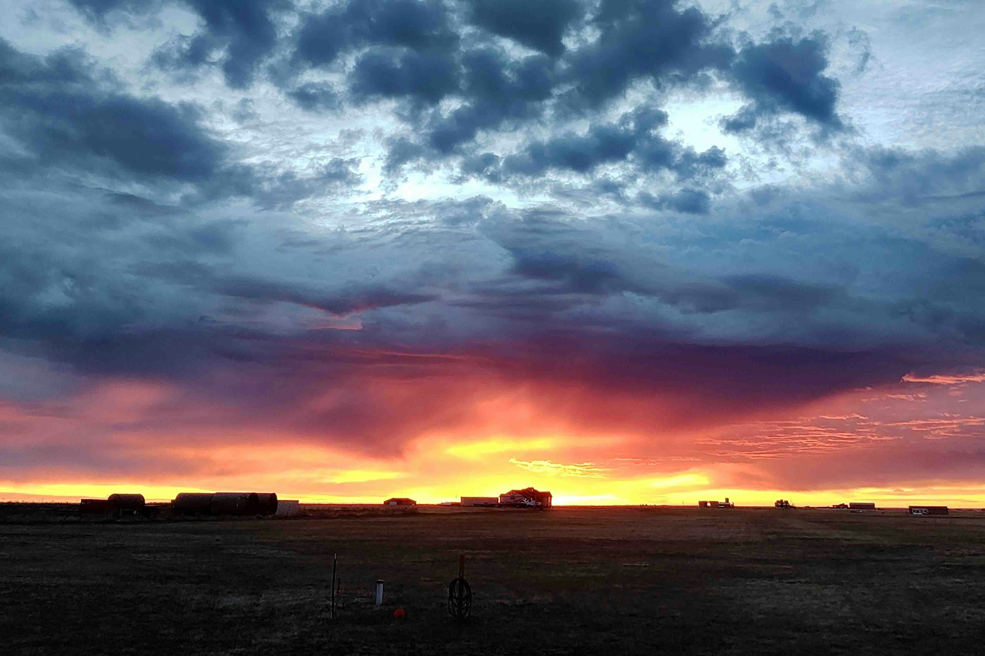 Sunrise in southeast Cheyenne off of Campstool Road