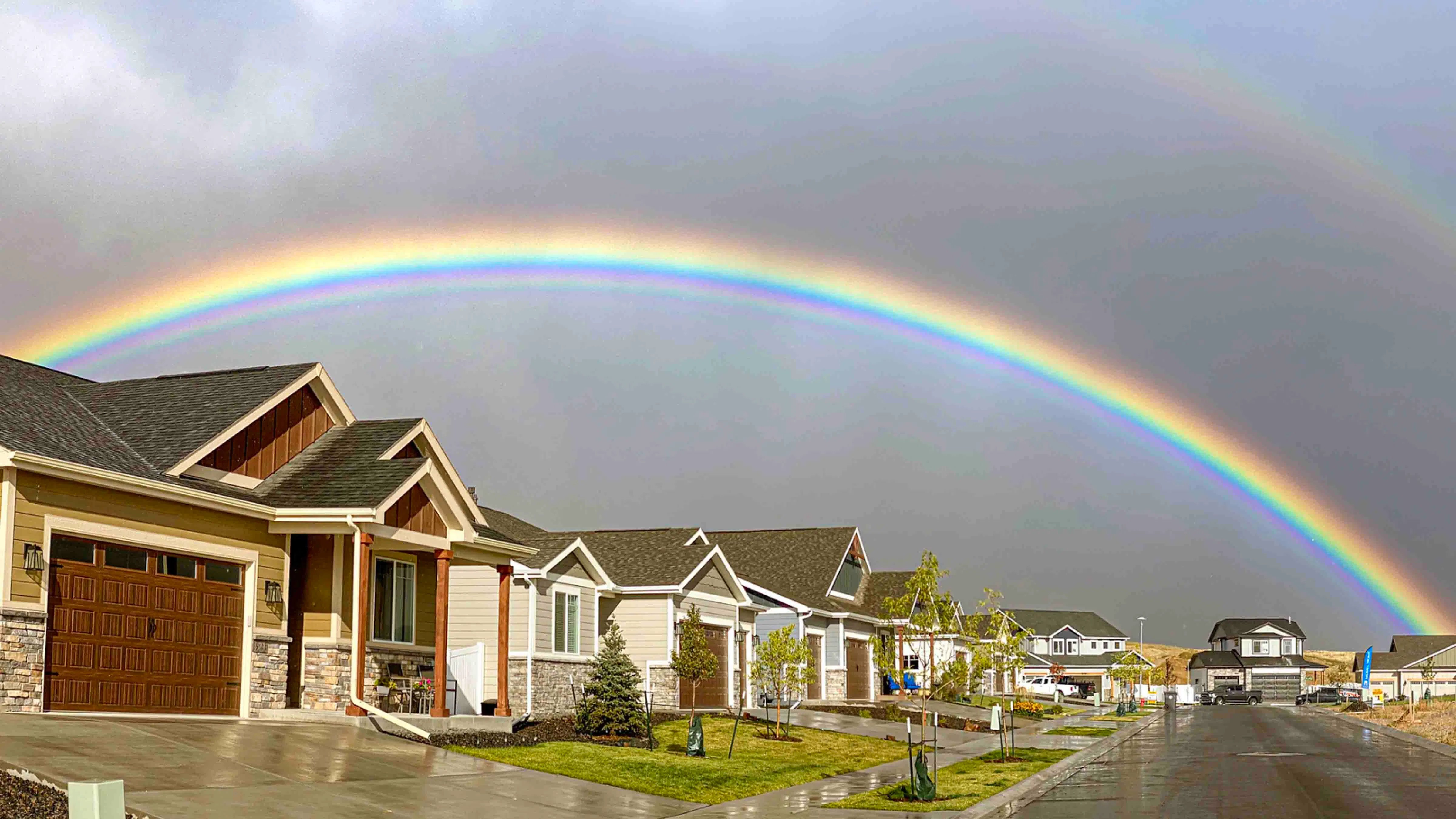 "The supernumerary rainbow was as bright as I have ever seen. The secondary bow was surprisingly not as bright as I would have thought. The primary bow was exceptional."