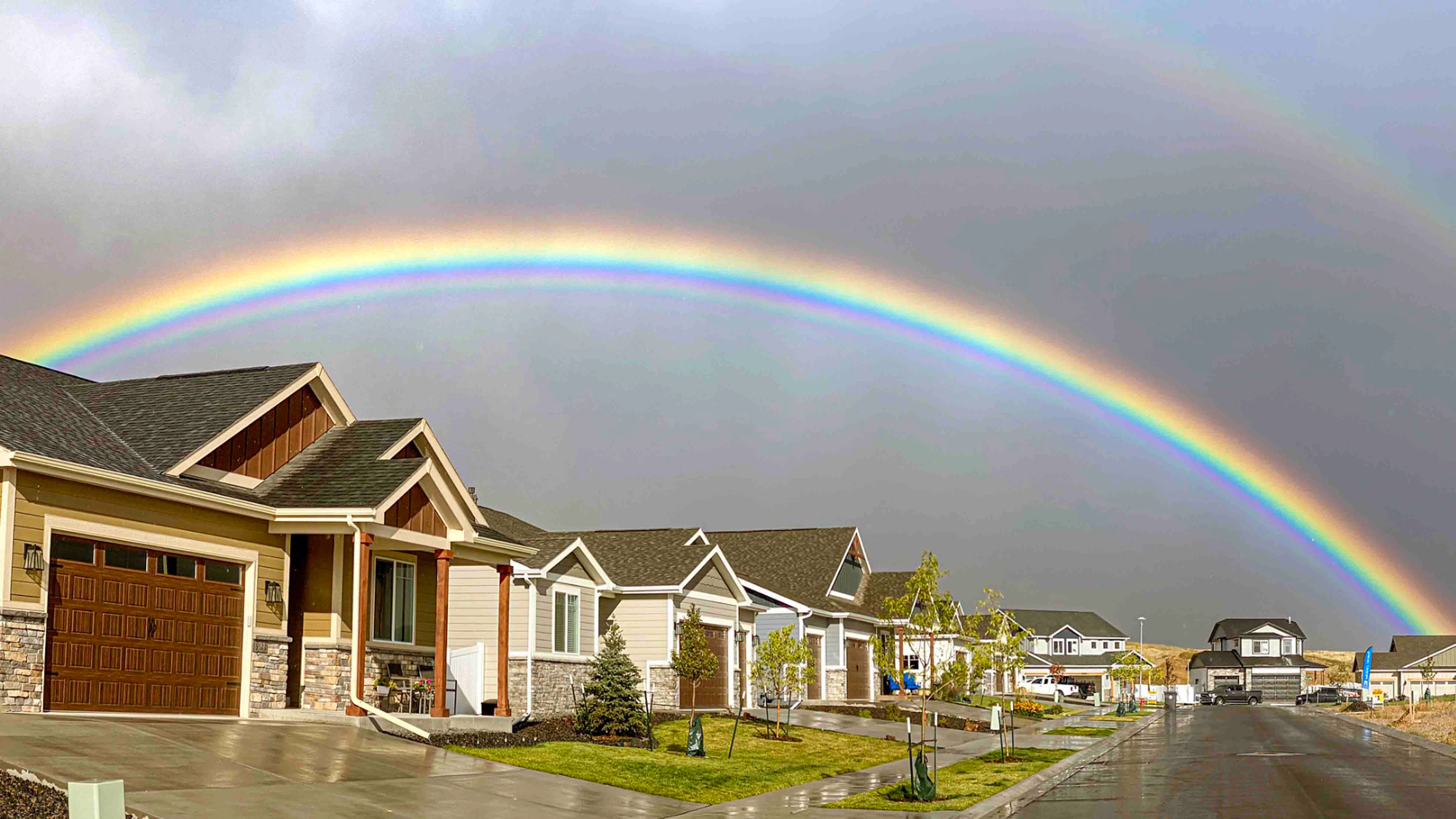 "The supernumerary rainbow was as bright as I have ever seen. The secondary bow was surprisingly not as bright as I would have thought. The primary bow was exceptional."