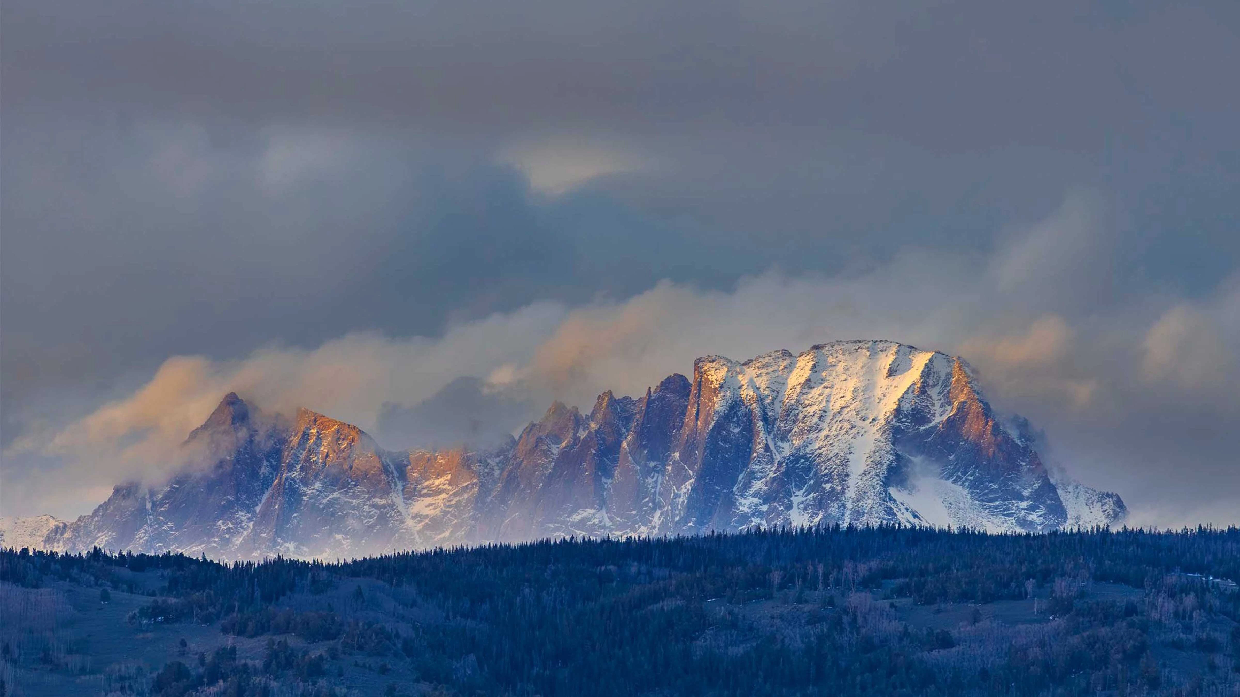 "Very beautiful sunset. It was a great show last night as the clouds lifted off the mountains revealing some additional snow accumulation on the high peaks."