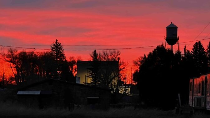 Reader photo: "Red in the morning, take warning! Manville, Wyoming."