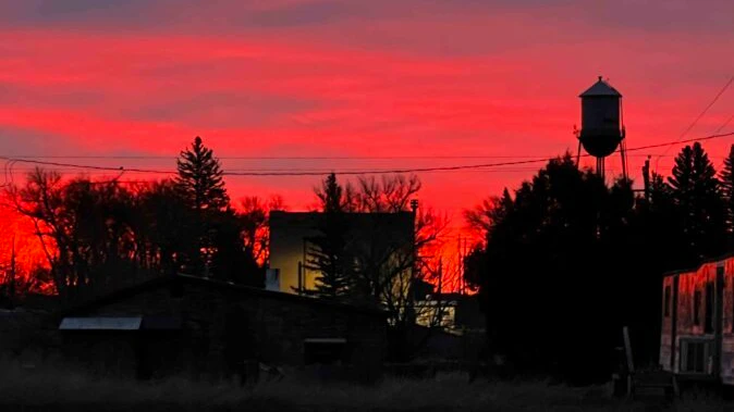 Reader photo: "Red in the morning, take warning! Manville, Wyoming."