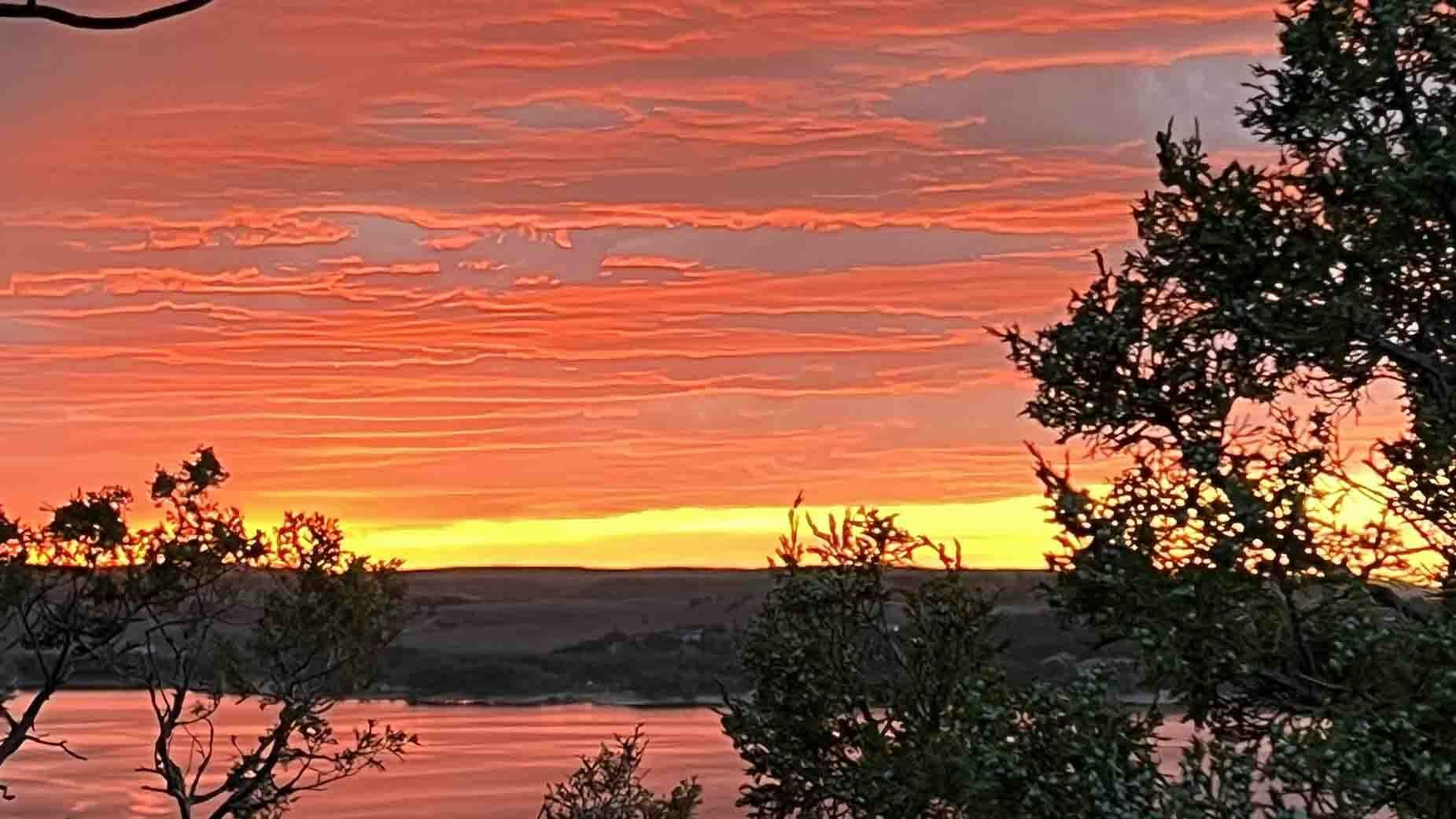"A fiery goodbye. Sunset photo at Glendo State Park on June 8, 2024."