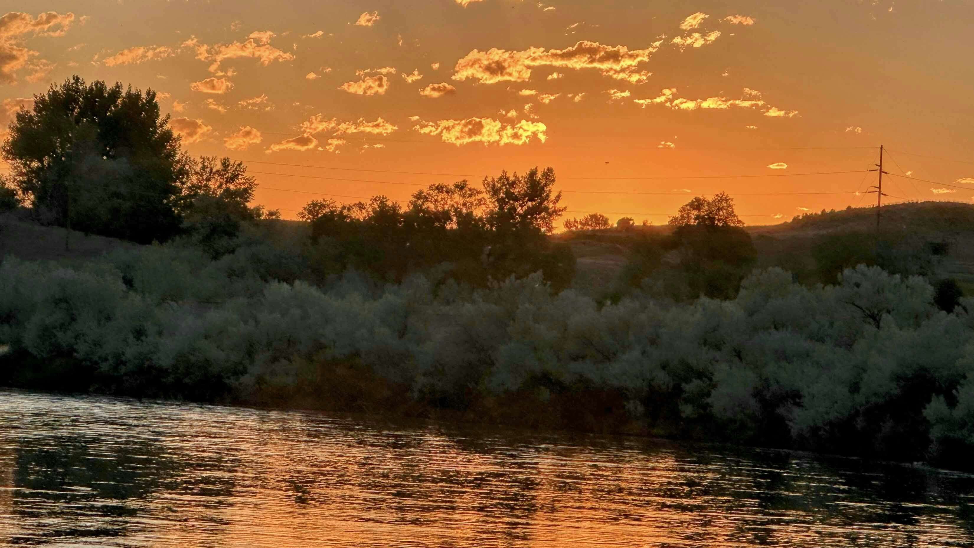 "Sunset on the Bighorn River, north of Thermopolis on June 14, 2024."