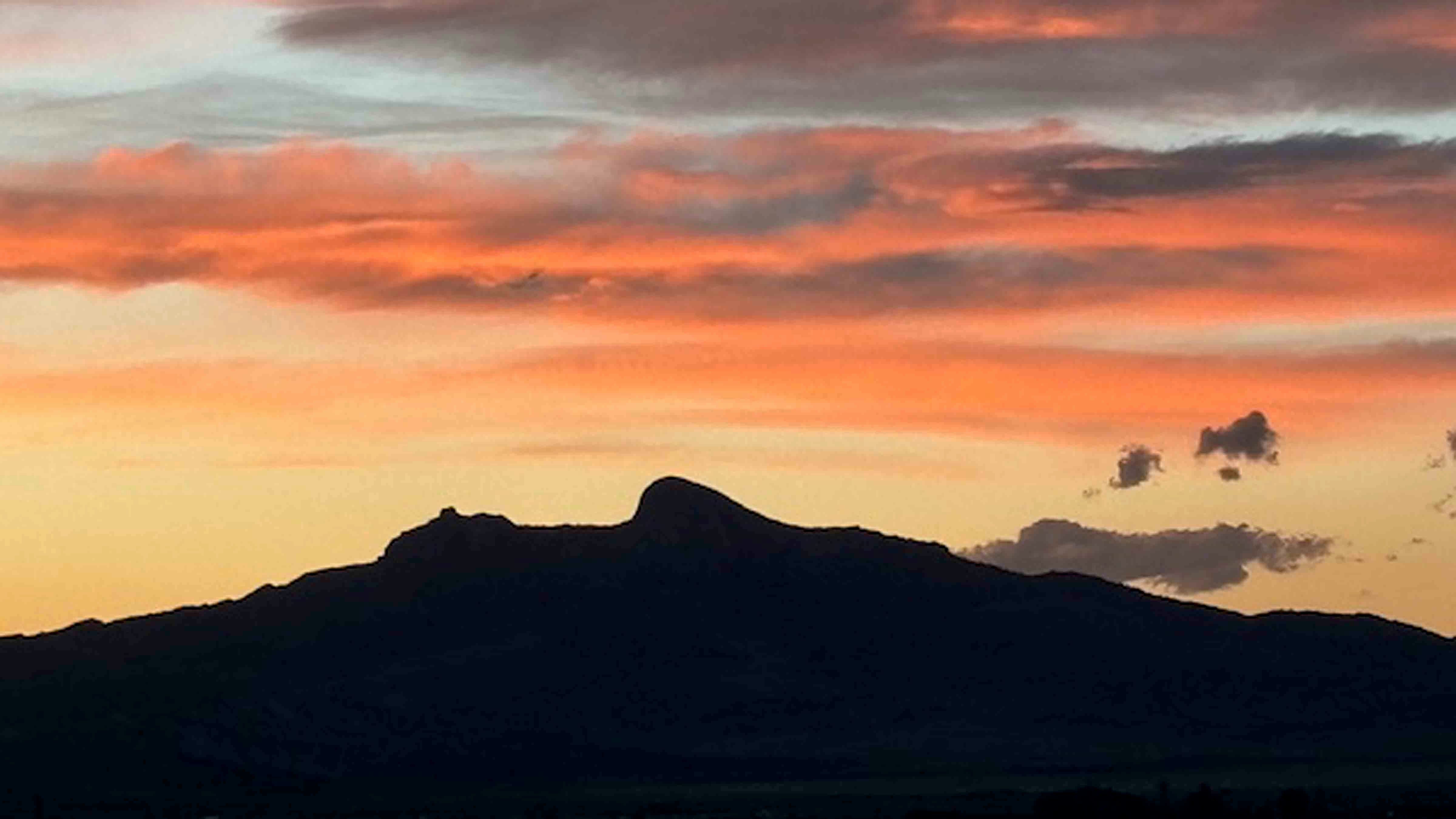 "Saturday night sunset behind Heart Mountain in Cody."