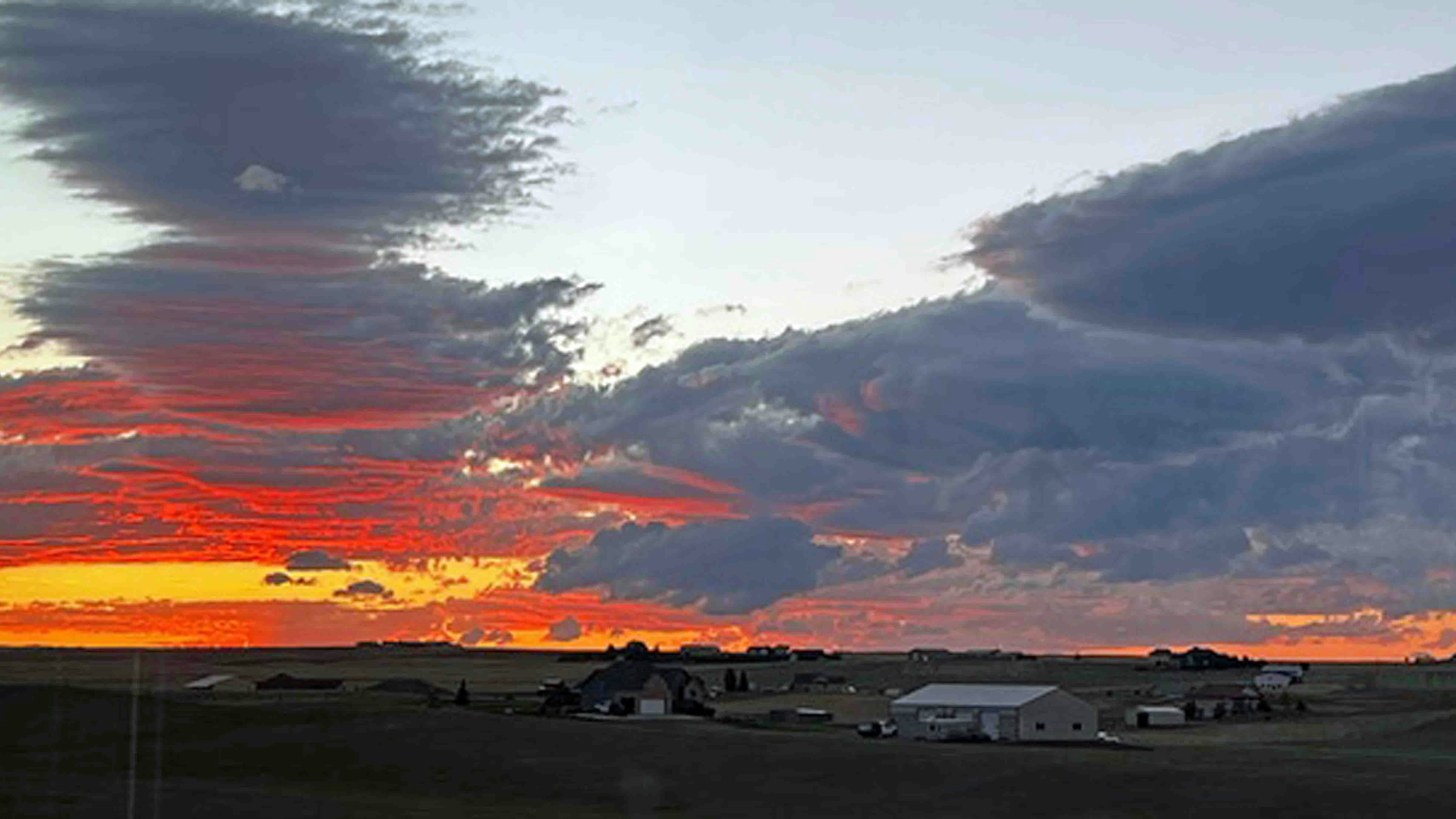 "Gorgeous sunset from Silver Sage Estates in Cheyenne!"