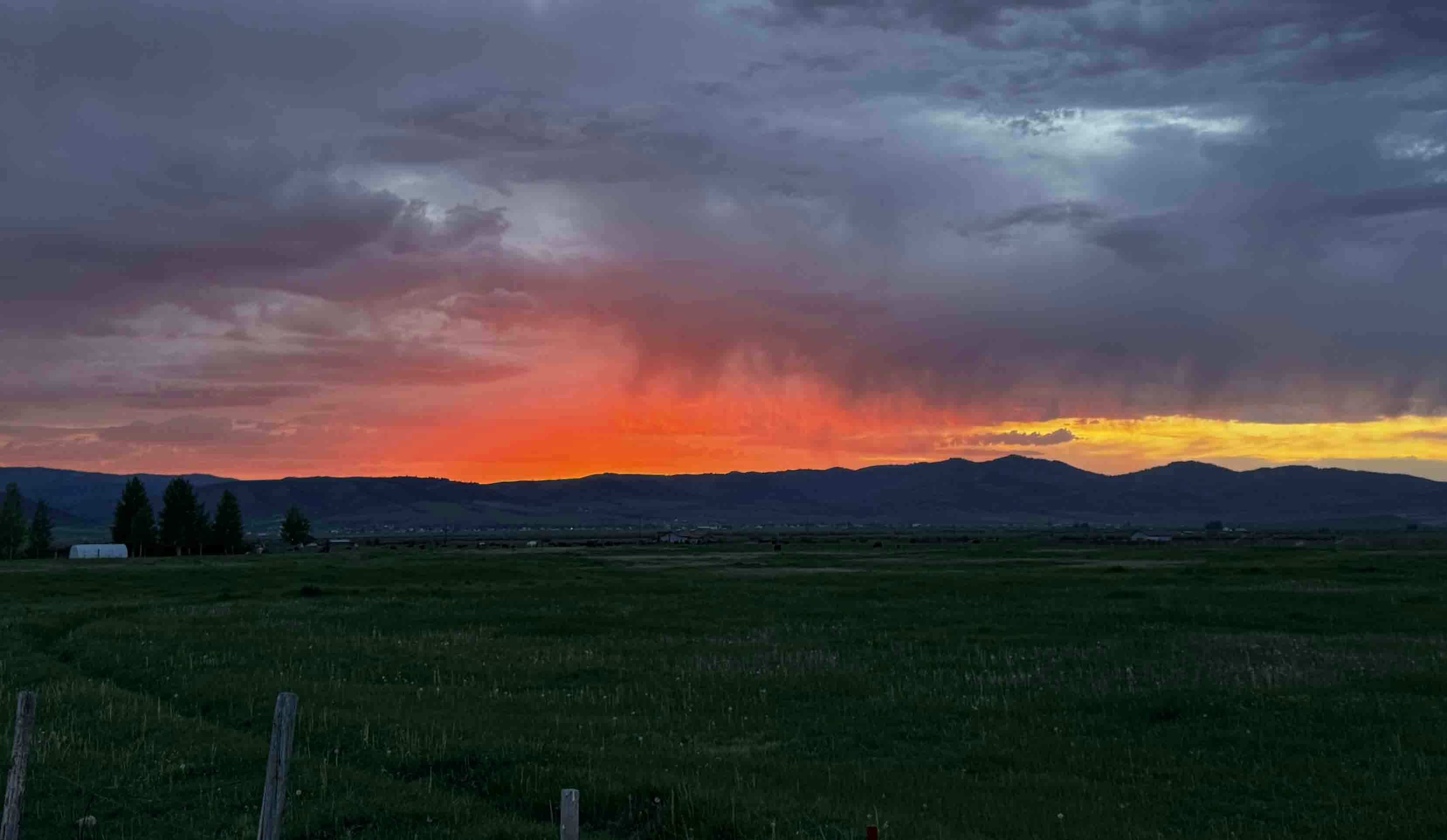 "The green meets the fire in Star Valley sunset"