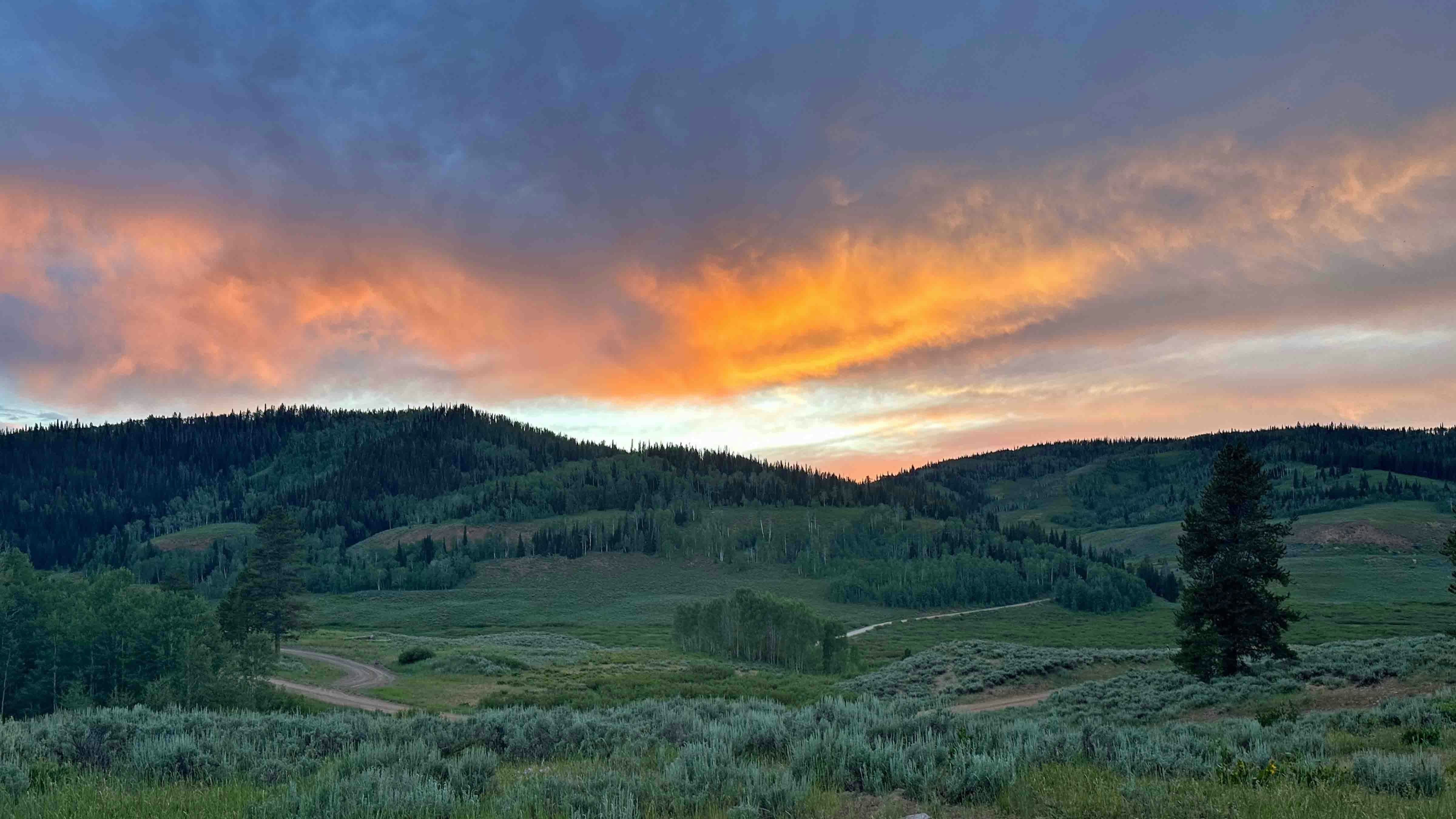 Sunset on the Ham's Fork in the Wyoming Range.