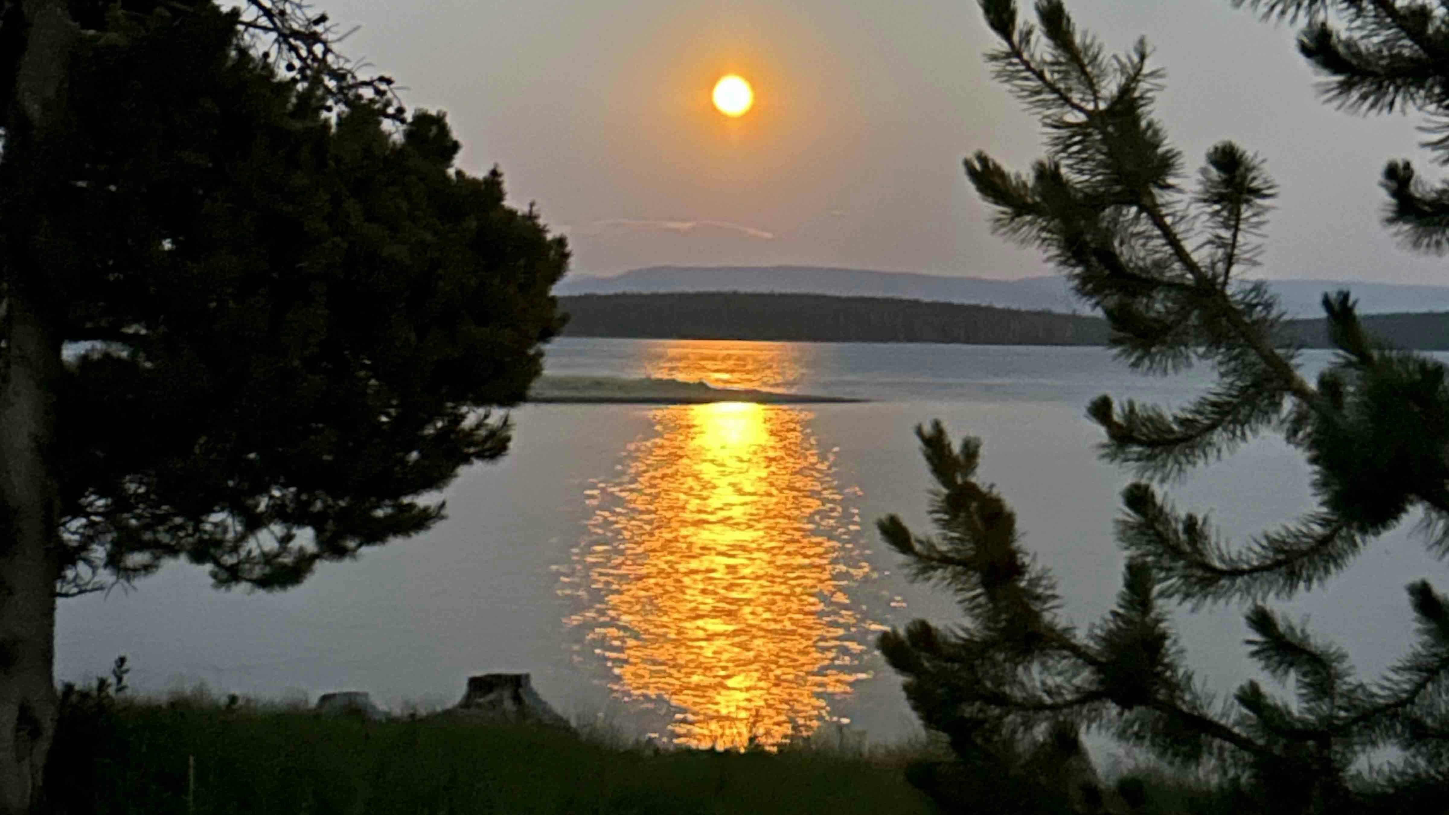 "Moonrise on Eagle Bay at Yellowstone Lake on July 22, 2024"