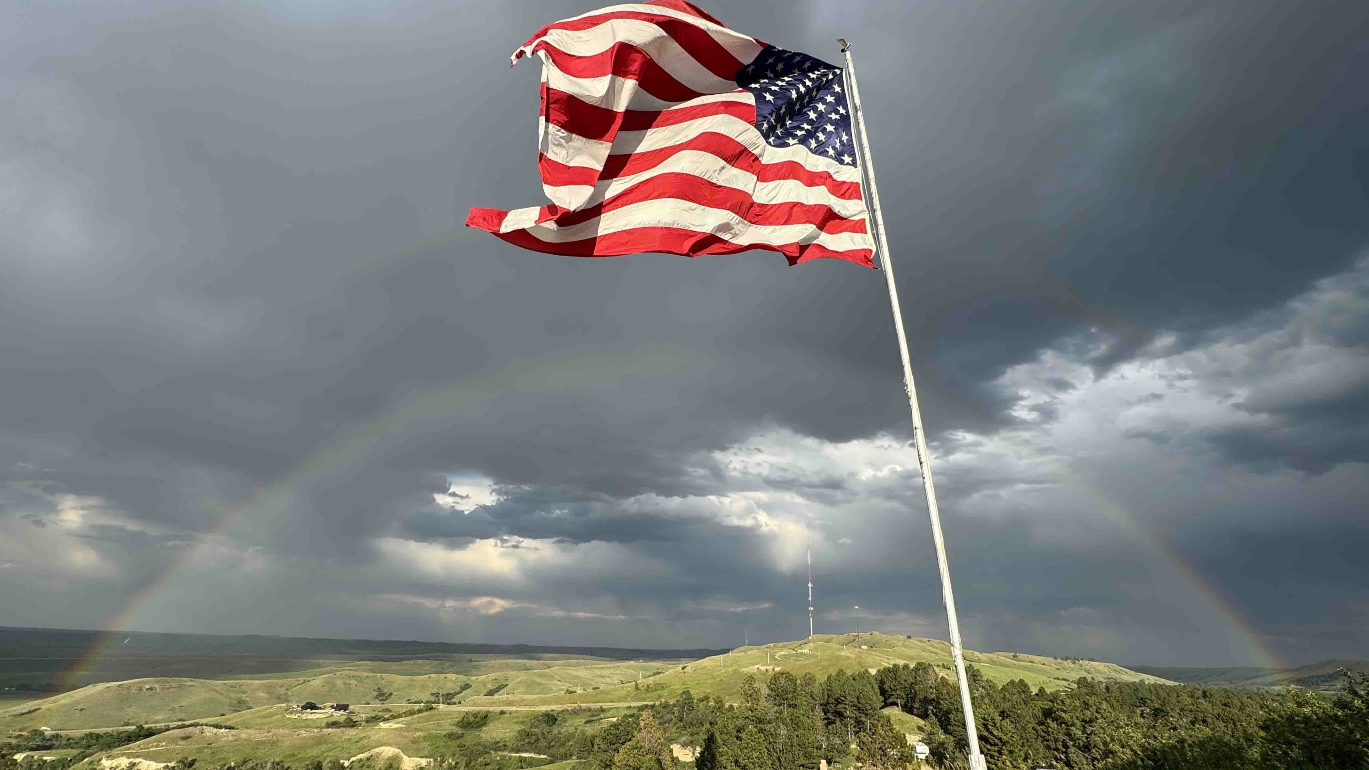 This evening we helped our neighbors in Story raise their giant flag for the 4th of July 249th celebration! God Bless America!