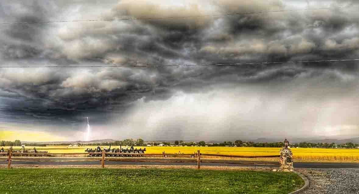 "Gotta love those summertime evening thunderstorms, outside of Powell, WY on July 3, 2024."