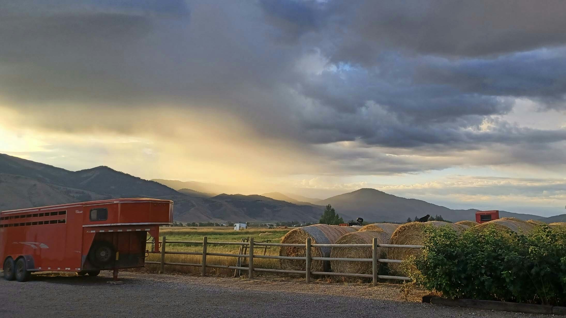 Looking southeast toward Smoot, Wyoming. A thunderstorm is brewing.