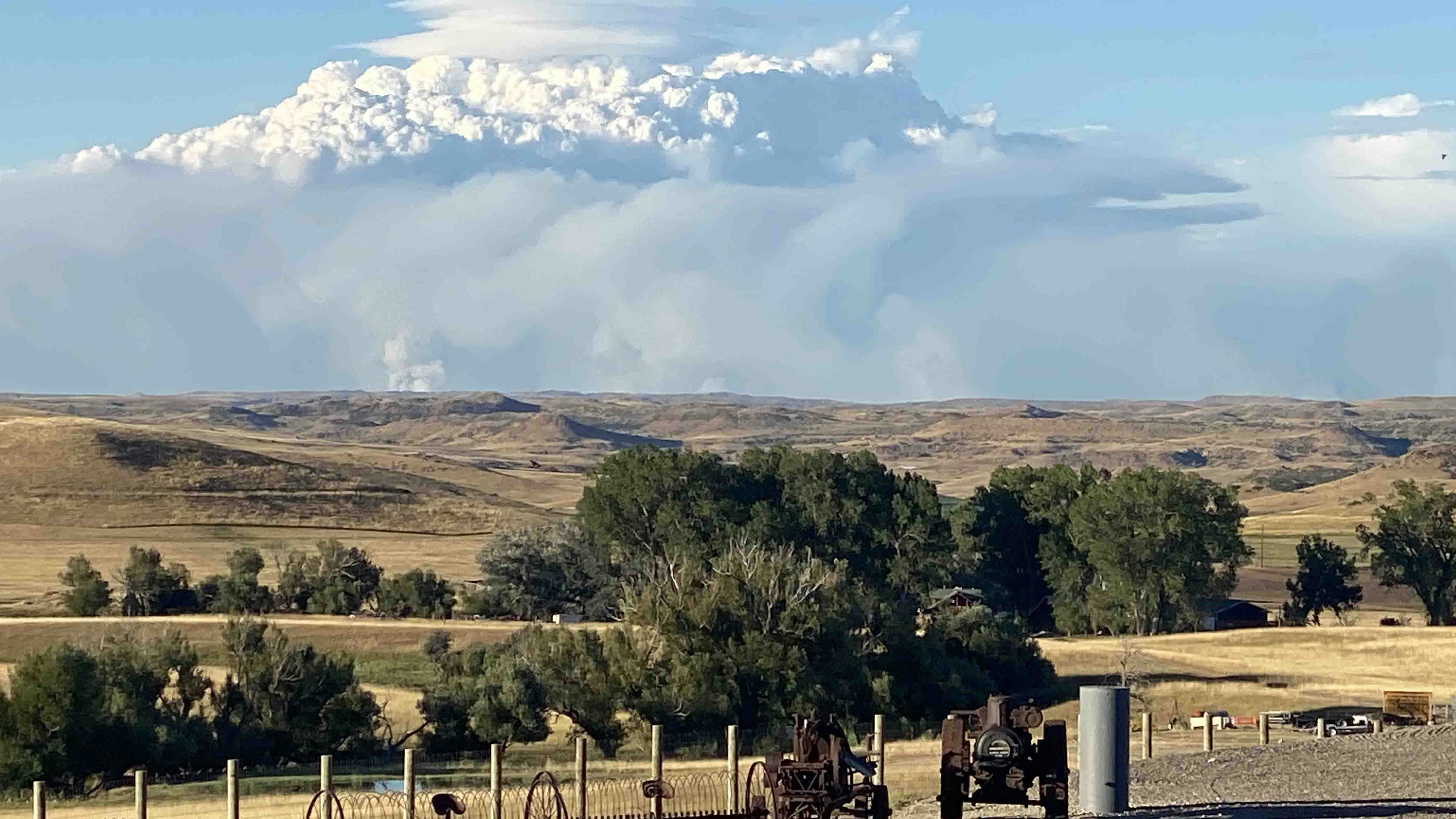 "Tongue River Canyon Fire. View from Bird Farm Road in Sheridan."