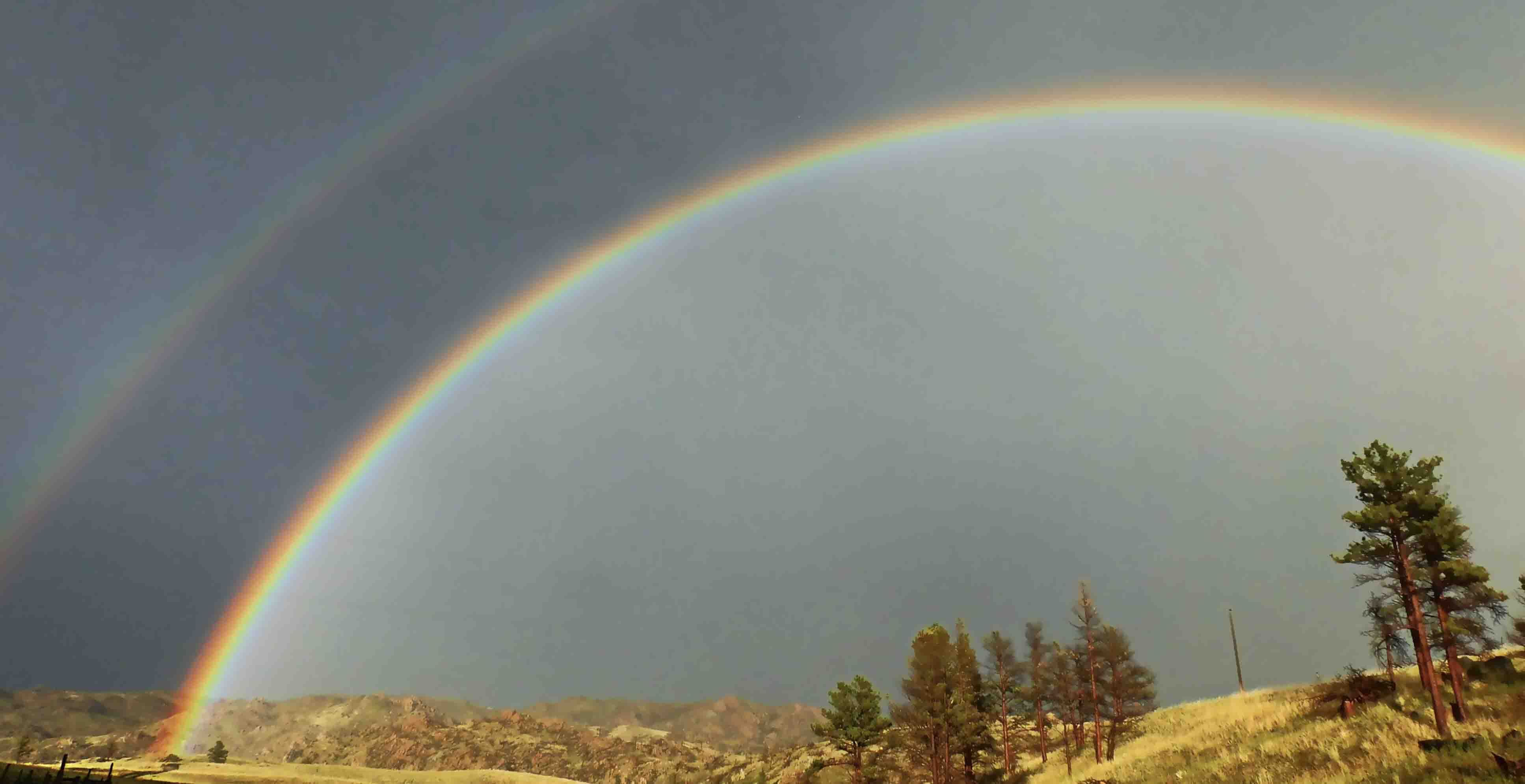 Double rainbow on Laramie Peak, August 28, 2023.