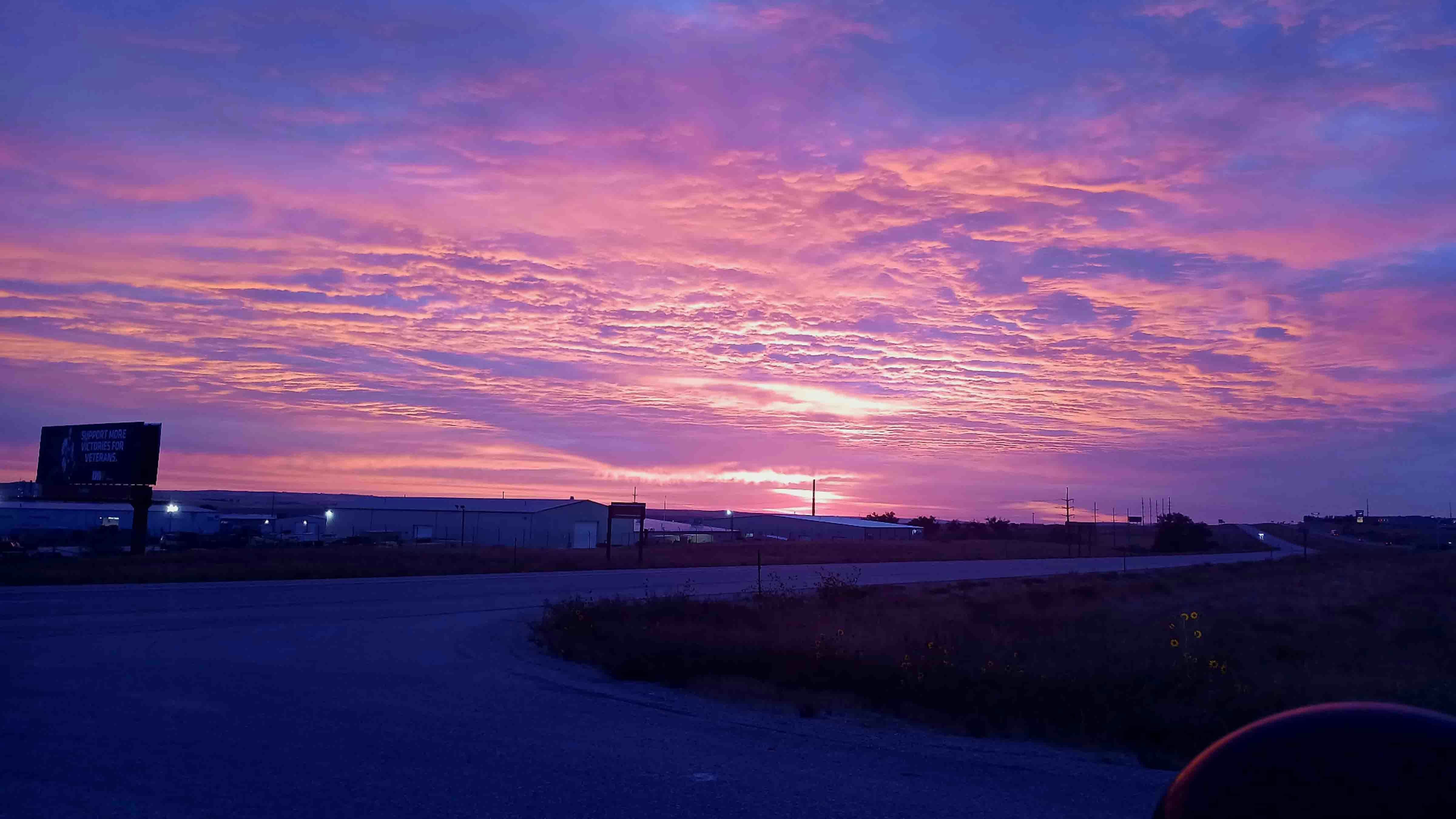"Red in the morning, sailor take warning and then it rained all day. Sunrise from mile marker 184 on Interstate 25."