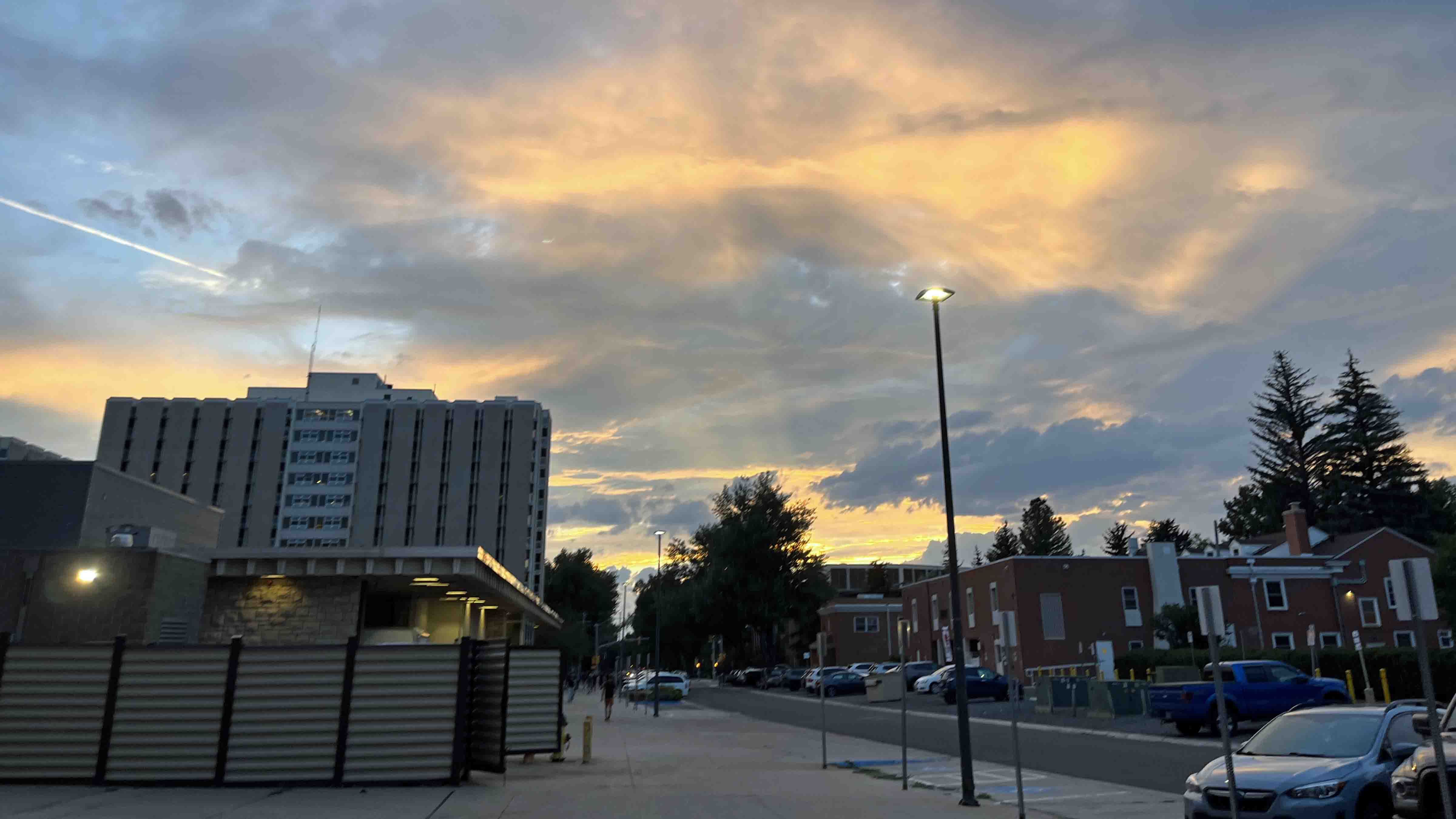 Outside of the dorms in Laramie, Wyoming.