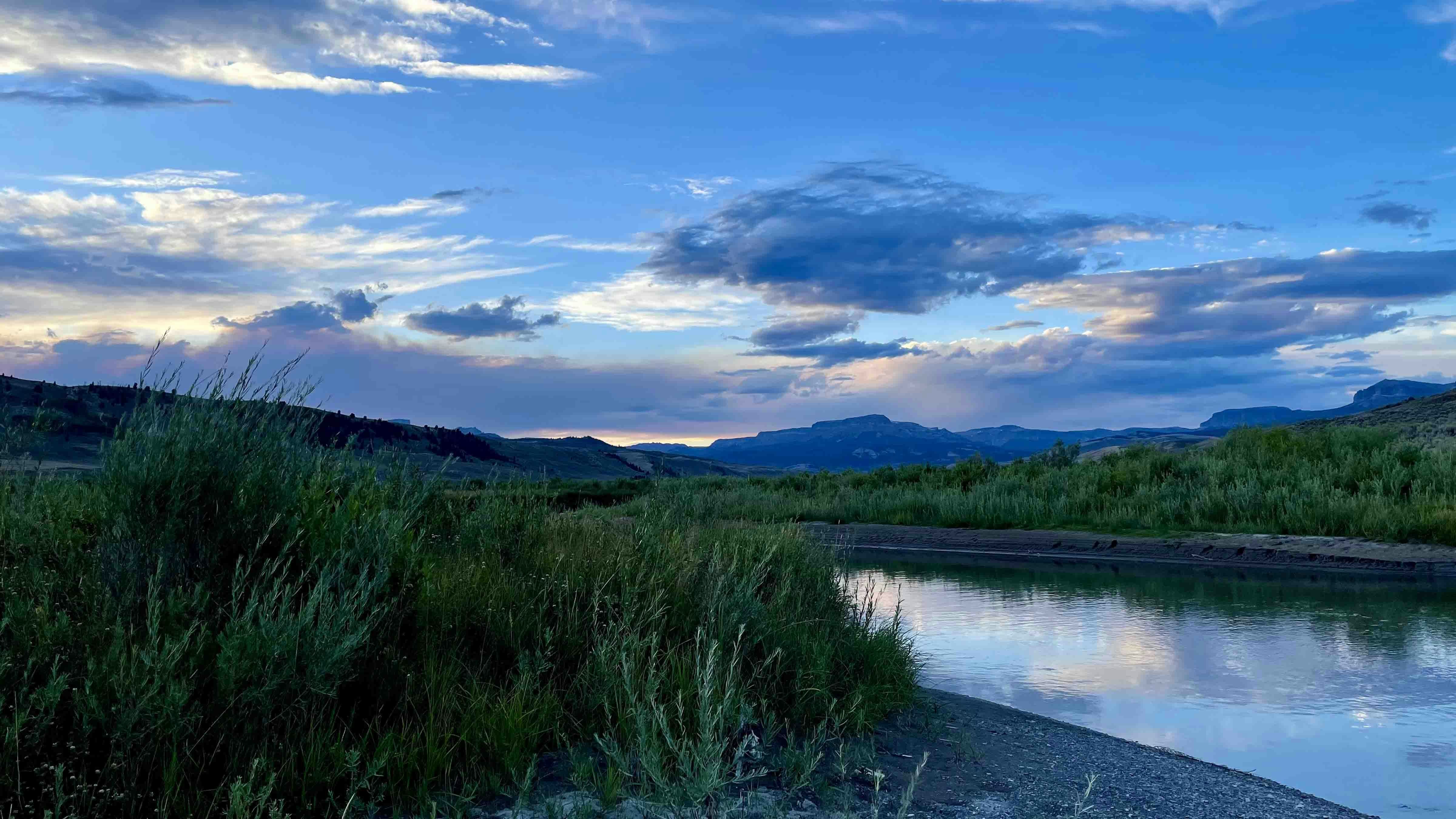 "Sunset in the Dunoir with Fish Creek Fire smoke on August 23, 2024."