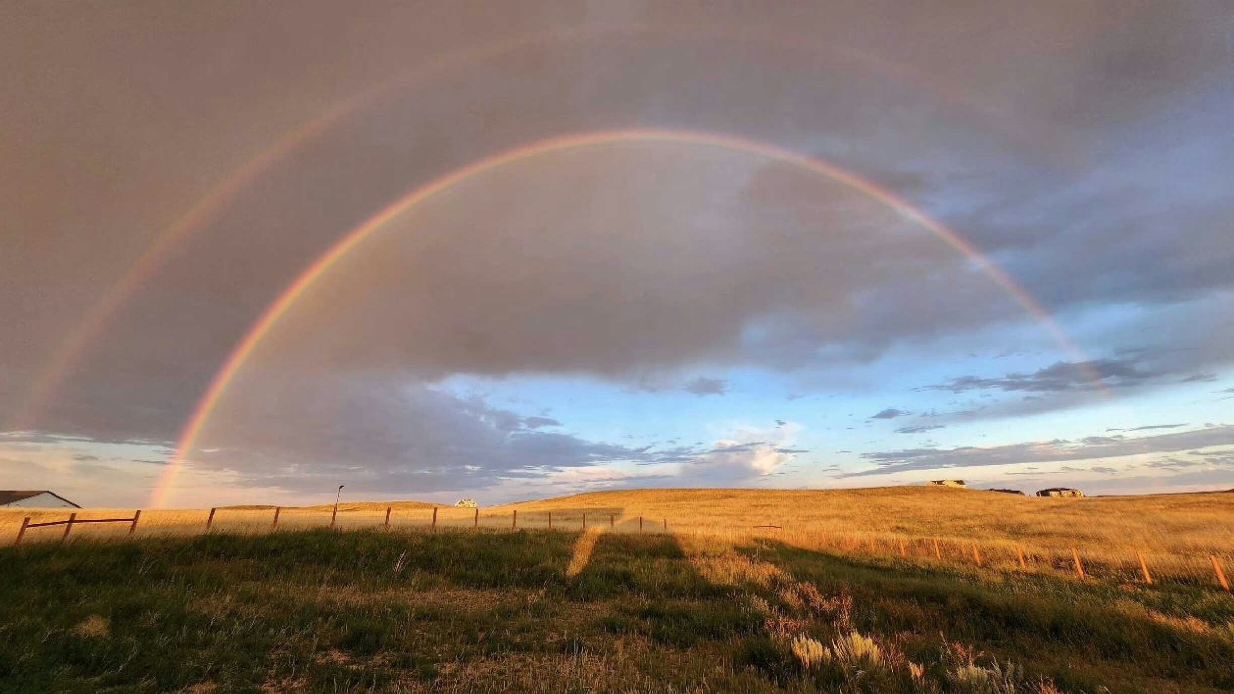 Double rainbows north of Cheyenne on Friday, August 4, 2023.