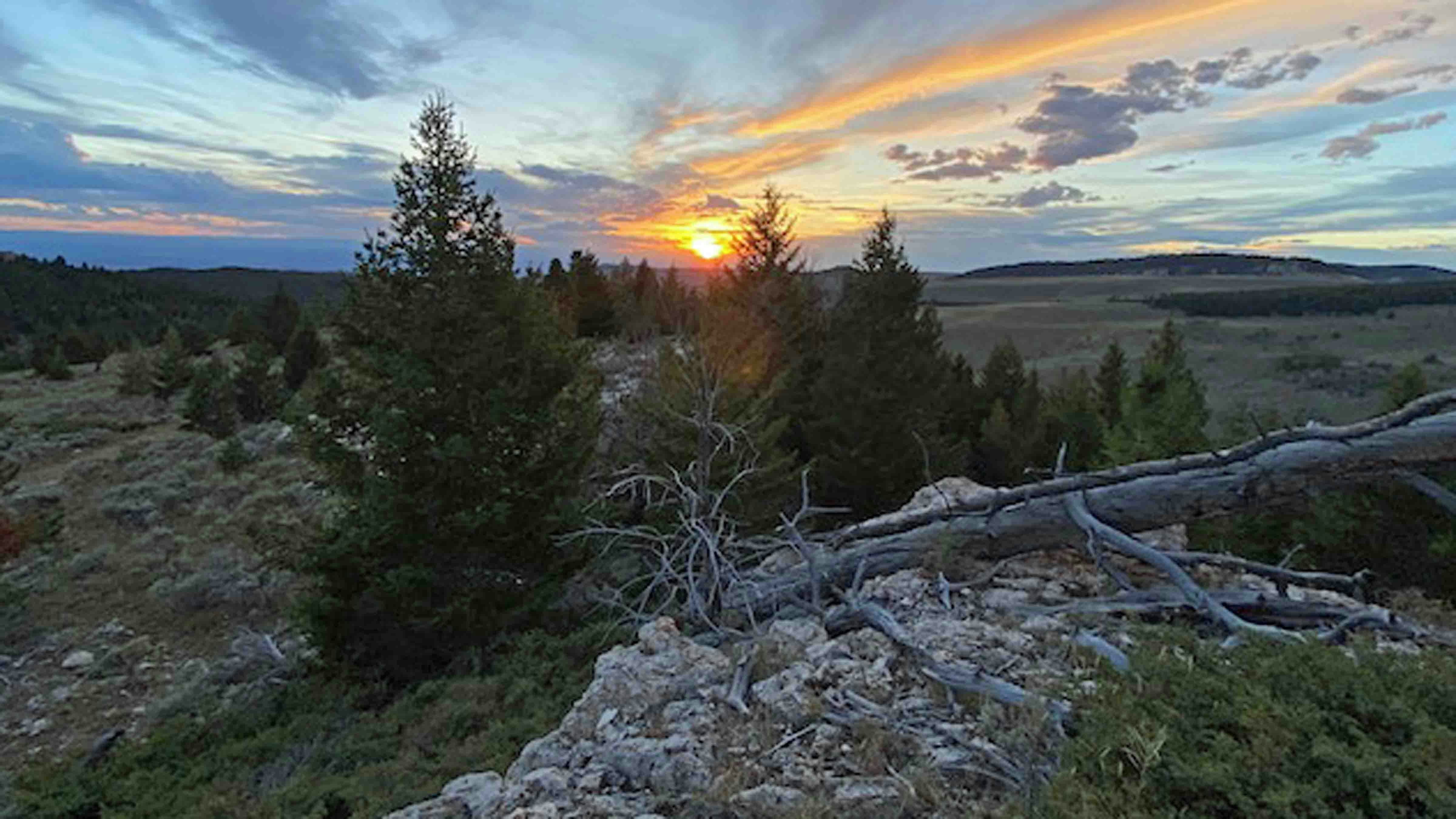 Sunset on the south end of the Bighorn Mountains while archery hunting for elk on Sept. 12, 2023.