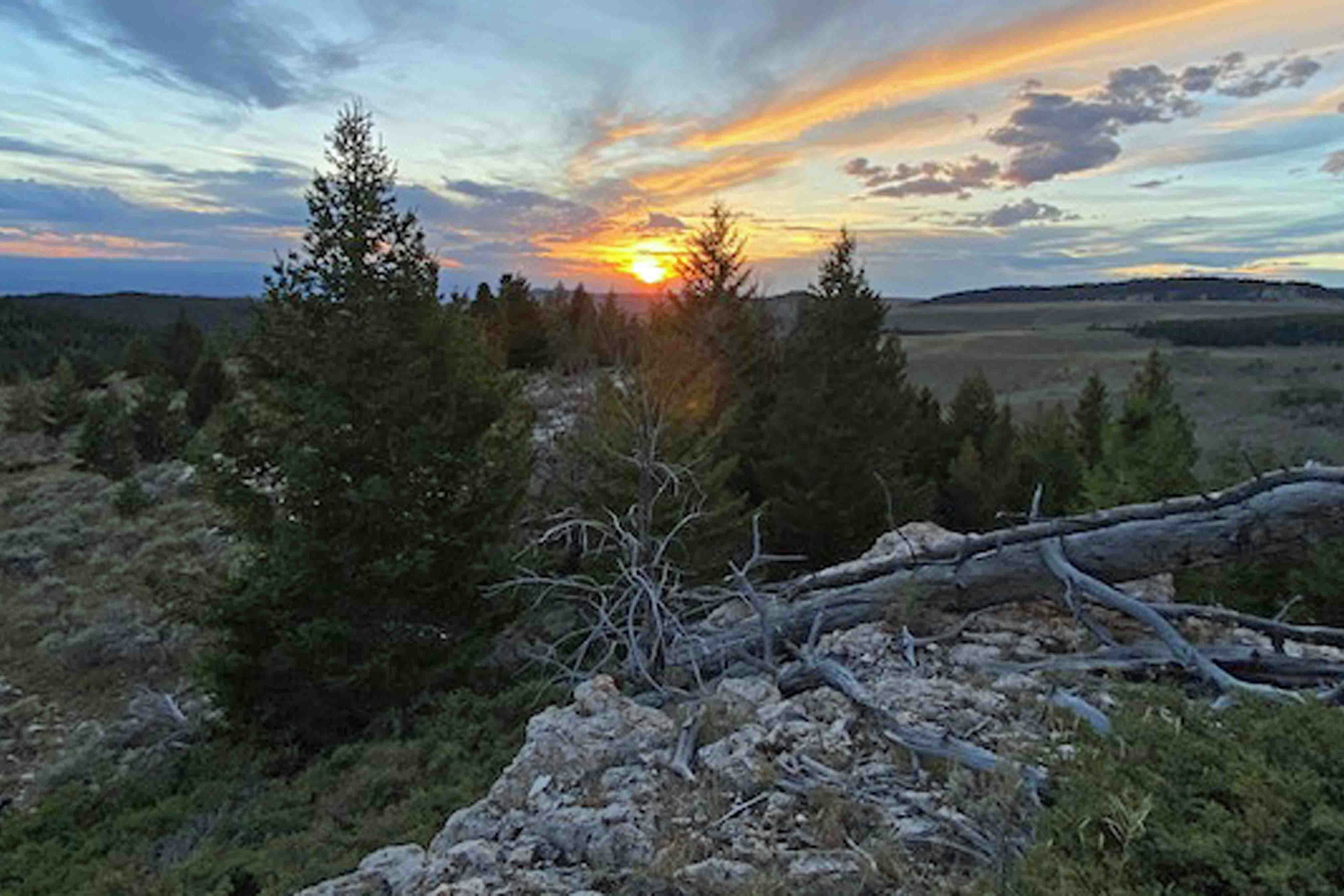 Sunset on the south end of the Bighorn Mountains while archery hunting for elk on Sept. 12, 2023.