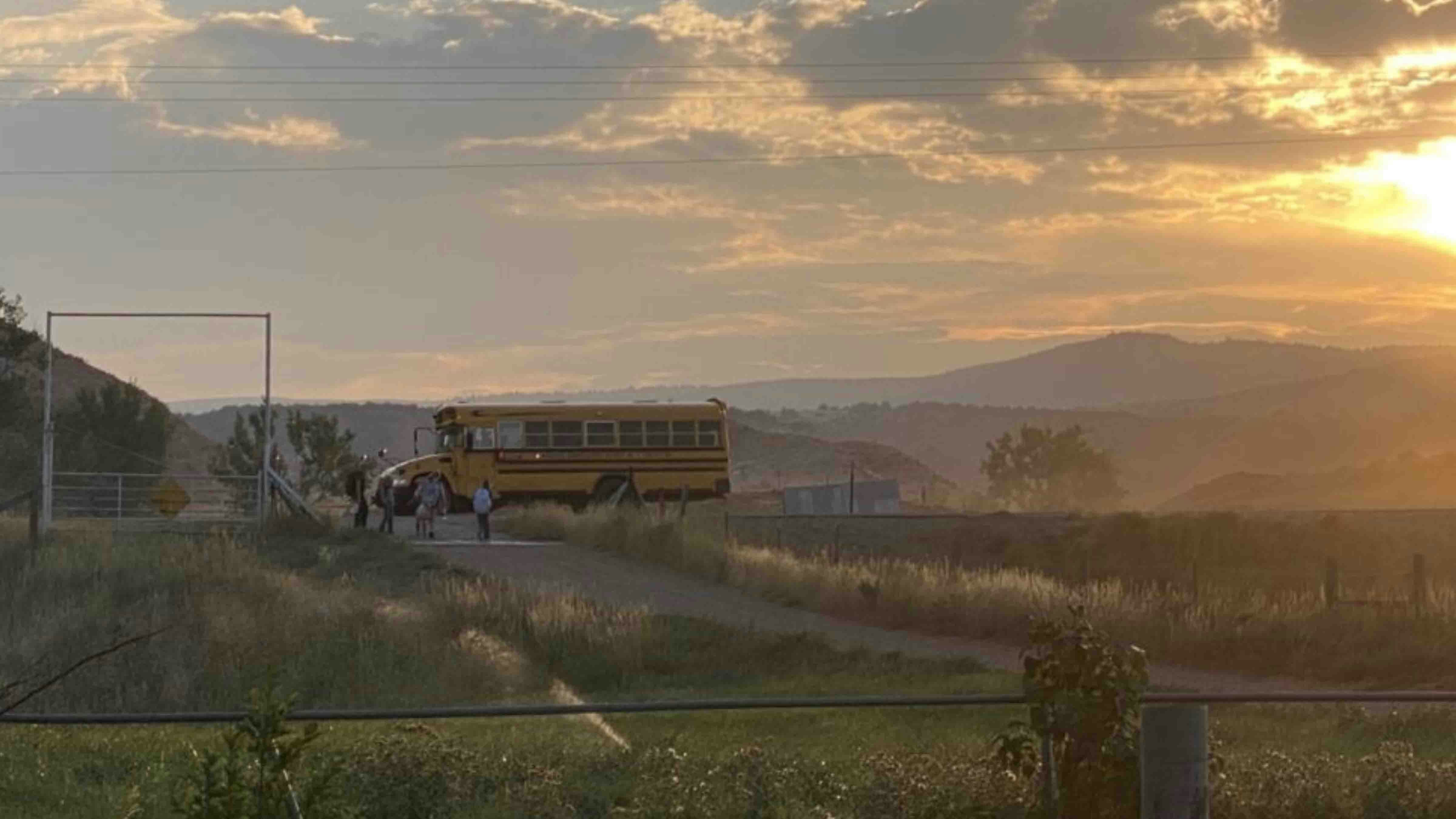 While the cowboys had already left for moving cattle on the Big Horns, my job was to get three grandkids (plus two others) awake, dressed, fed, and off to the school bus on time.  They burned off some morning energy as they waited.  Afterwards, I was free to catch up to the cowboys and help where I could.